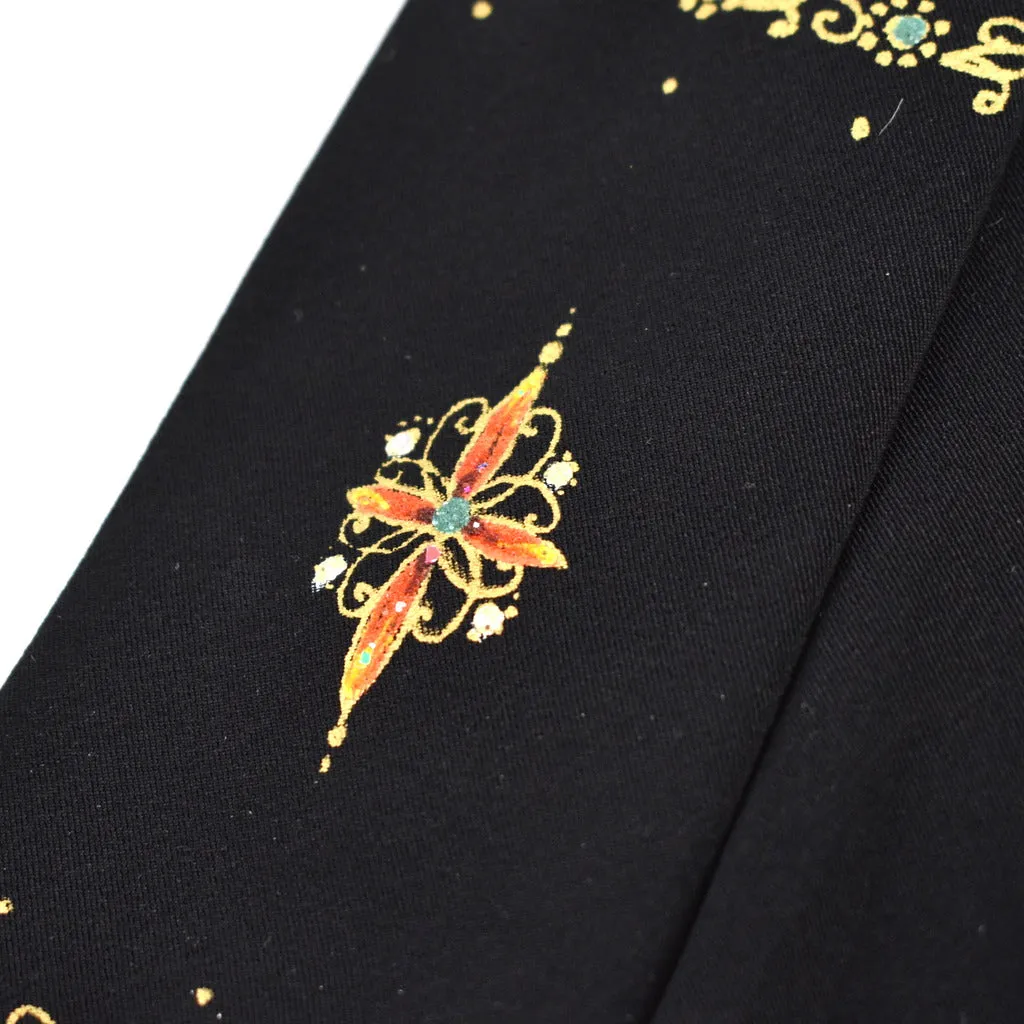 1950s Black & Gold Painted Tie