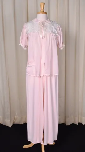 1950s Pink Baby Doll Pants PJ Set