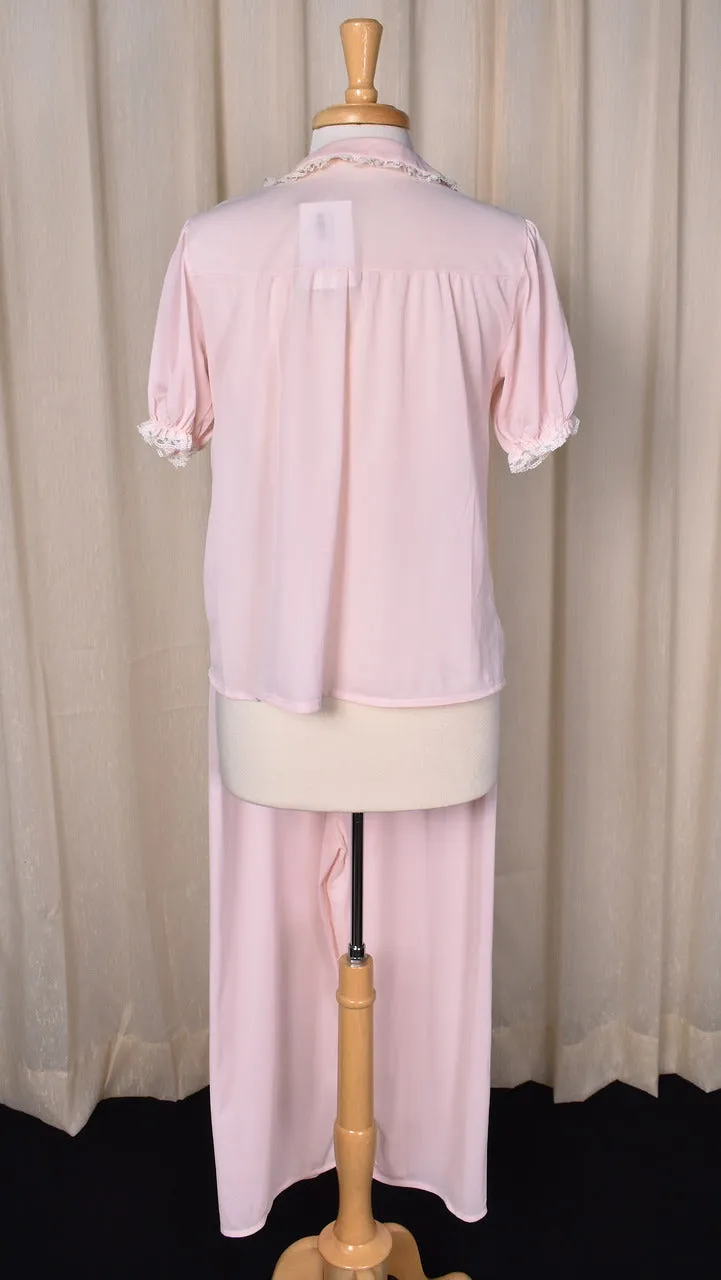 1950s Pink Baby Doll Pants PJ Set