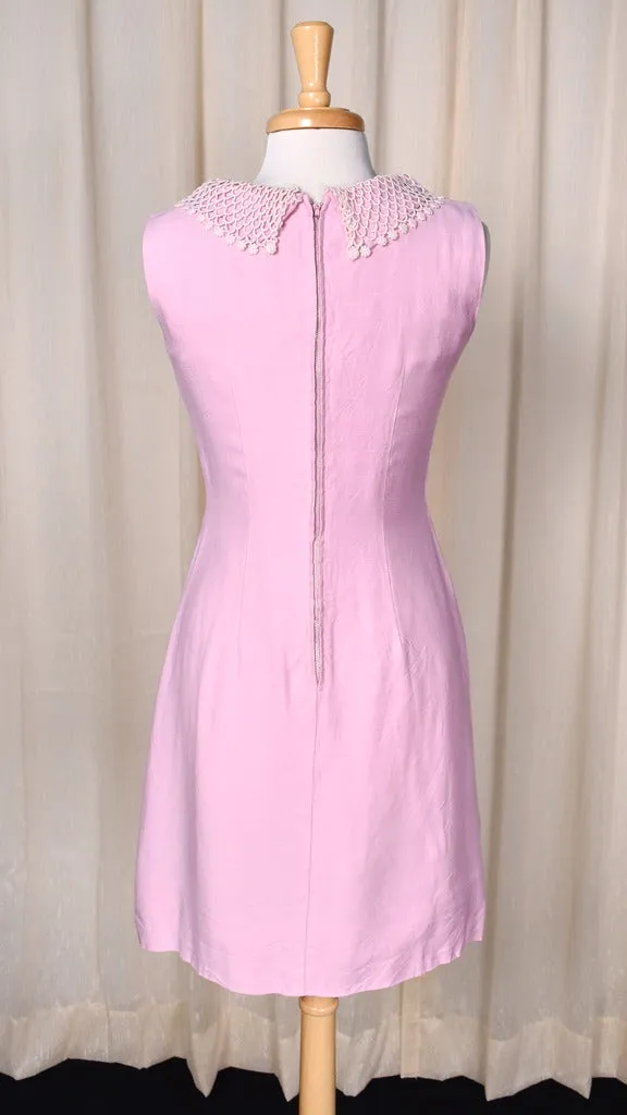 1950s Pink Lace Collar Dress