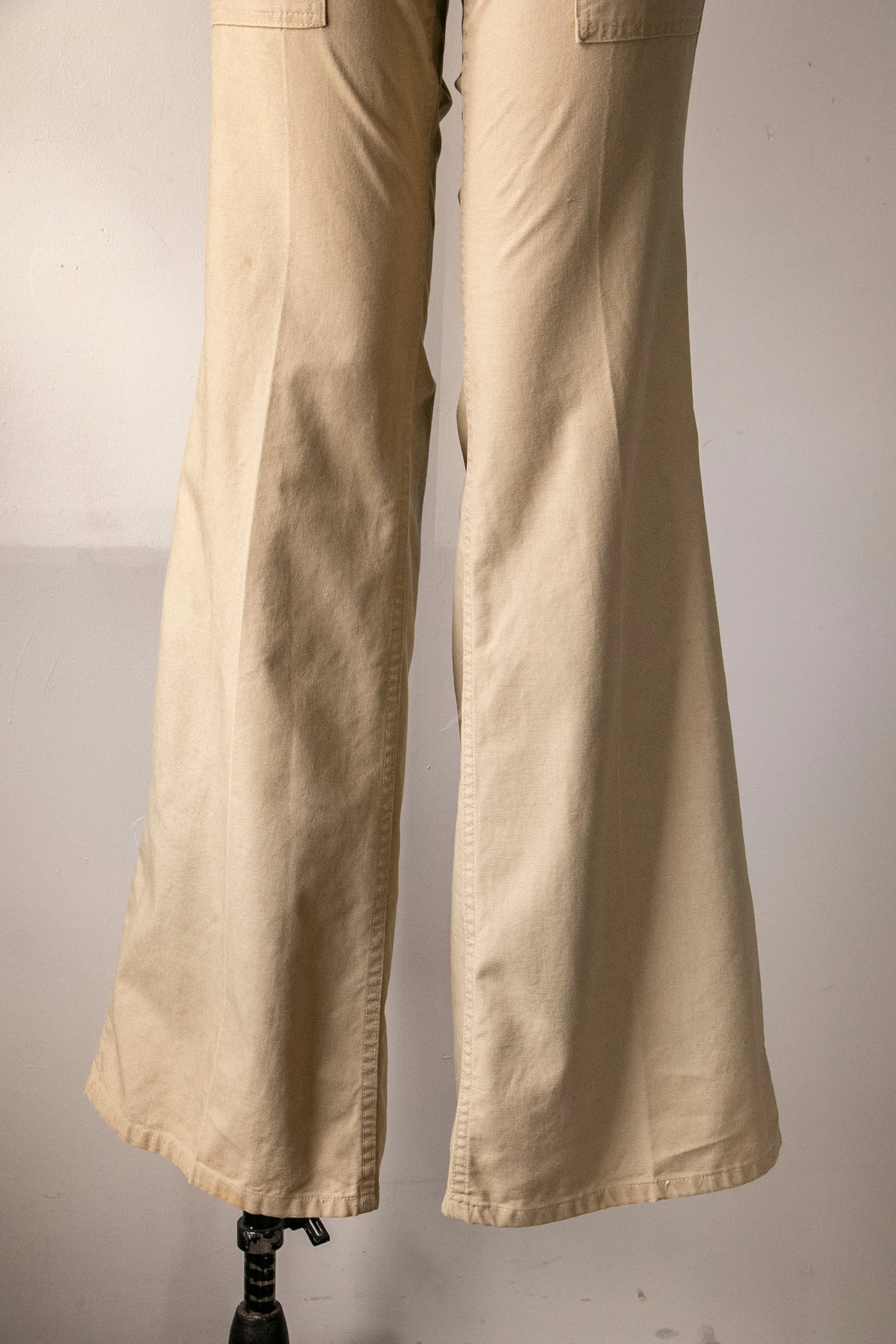 1970s Bell Bottoms Cotton Pants S