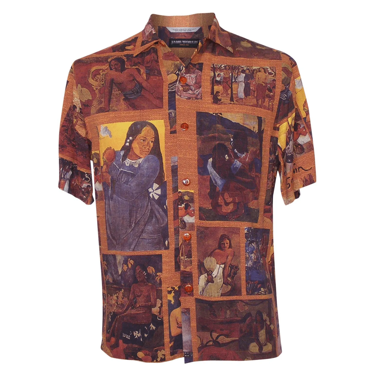 2000's Men's Retro Rayon Shirt - Gauguin