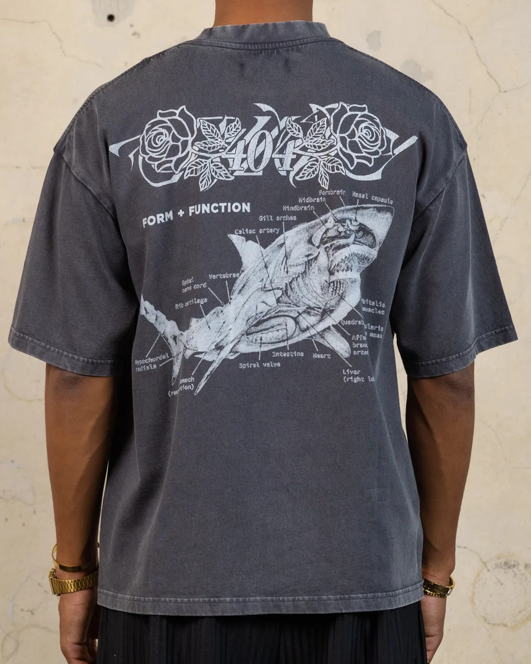 404 Riptide Vintage T-Shirt Charcoal