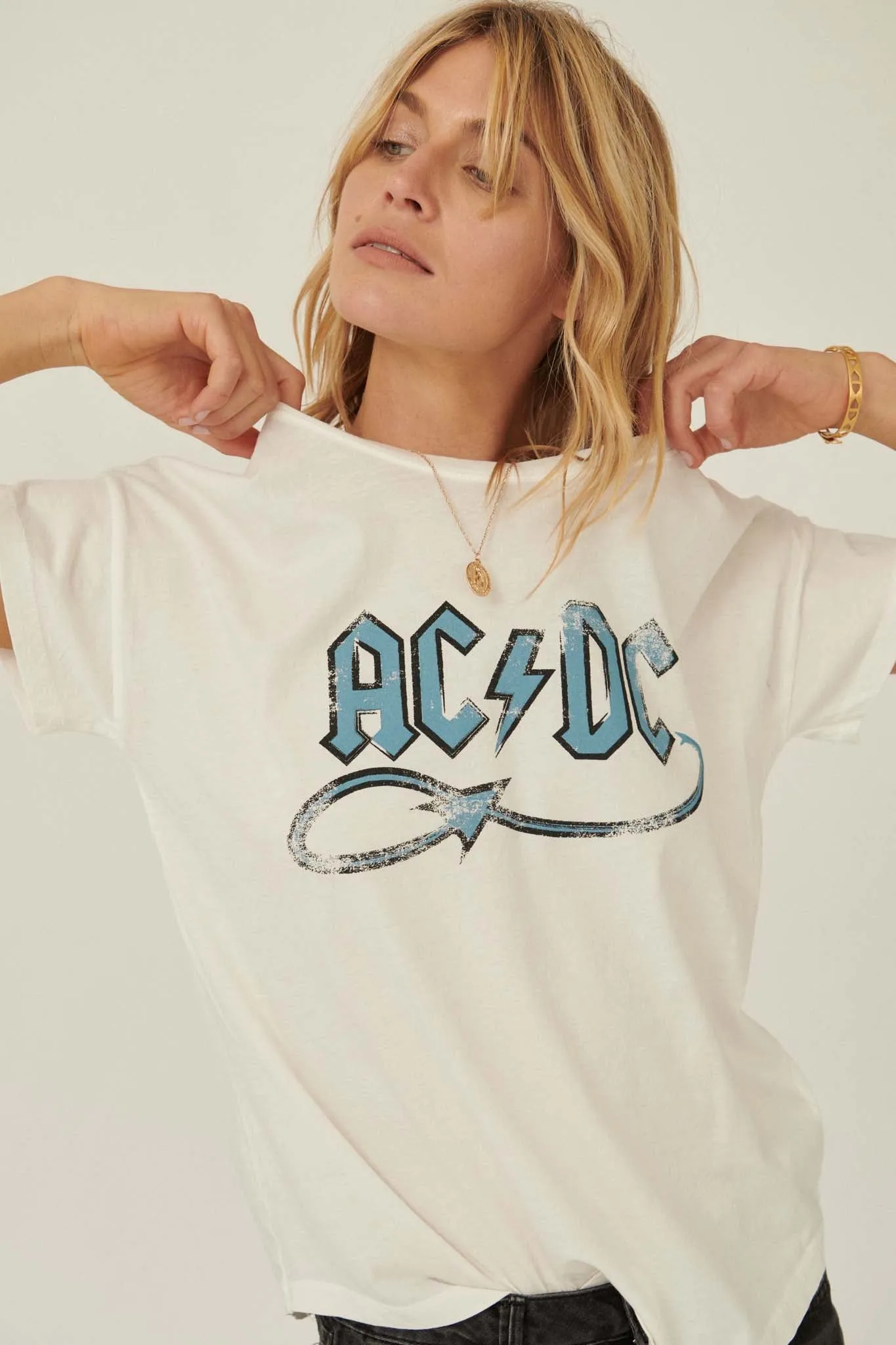 AC/DC Blue Devil Vintage-Print Graphic Tee