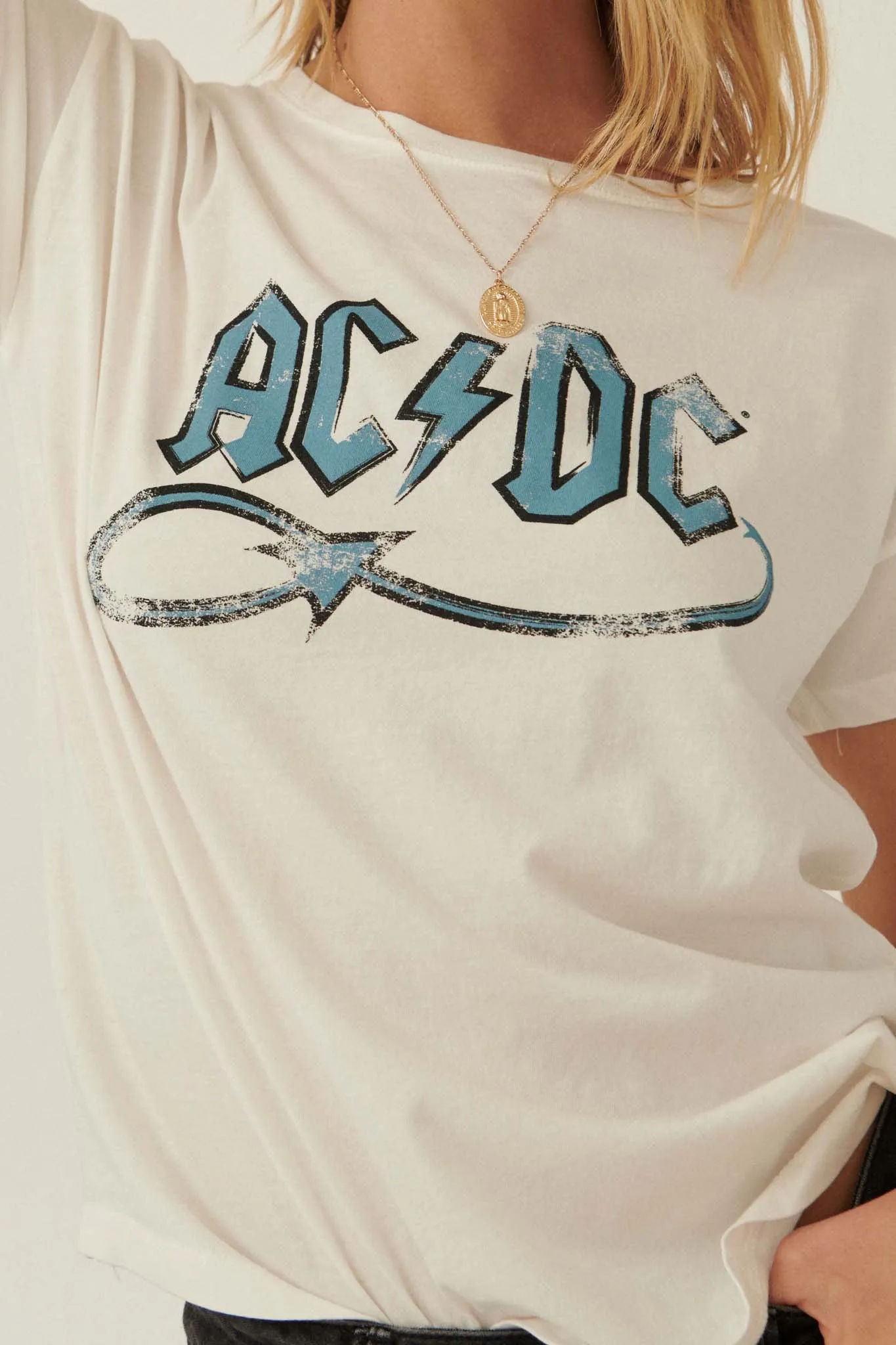 AC/DC Blue Devil Vintage-Print Graphic Tee