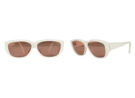 ALAIA WHITE SUNGLASSES WITH PEACH TINTED LENSES