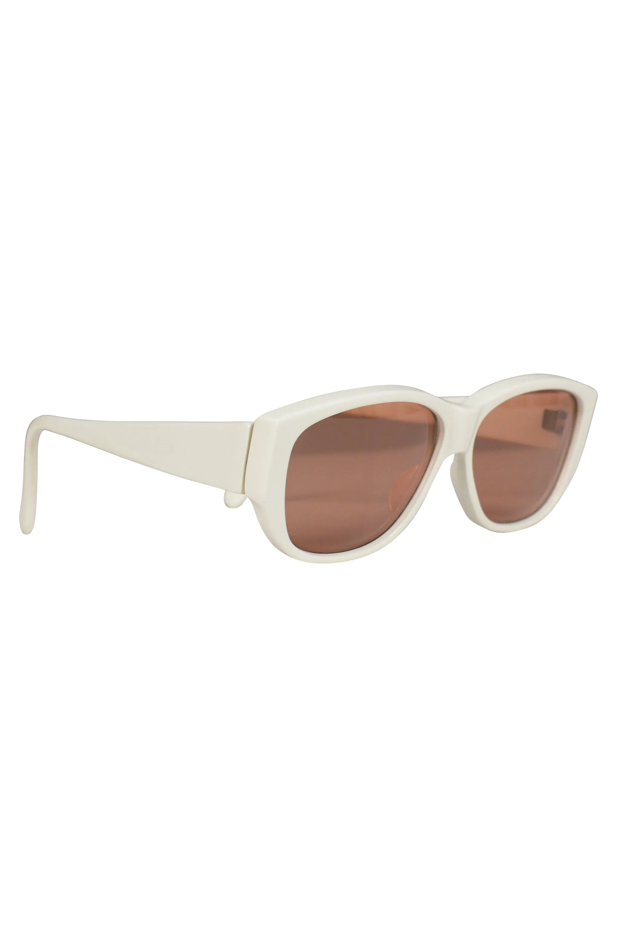 ALAIA WHITE SUNGLASSES WITH PEACH TINTED LENSES