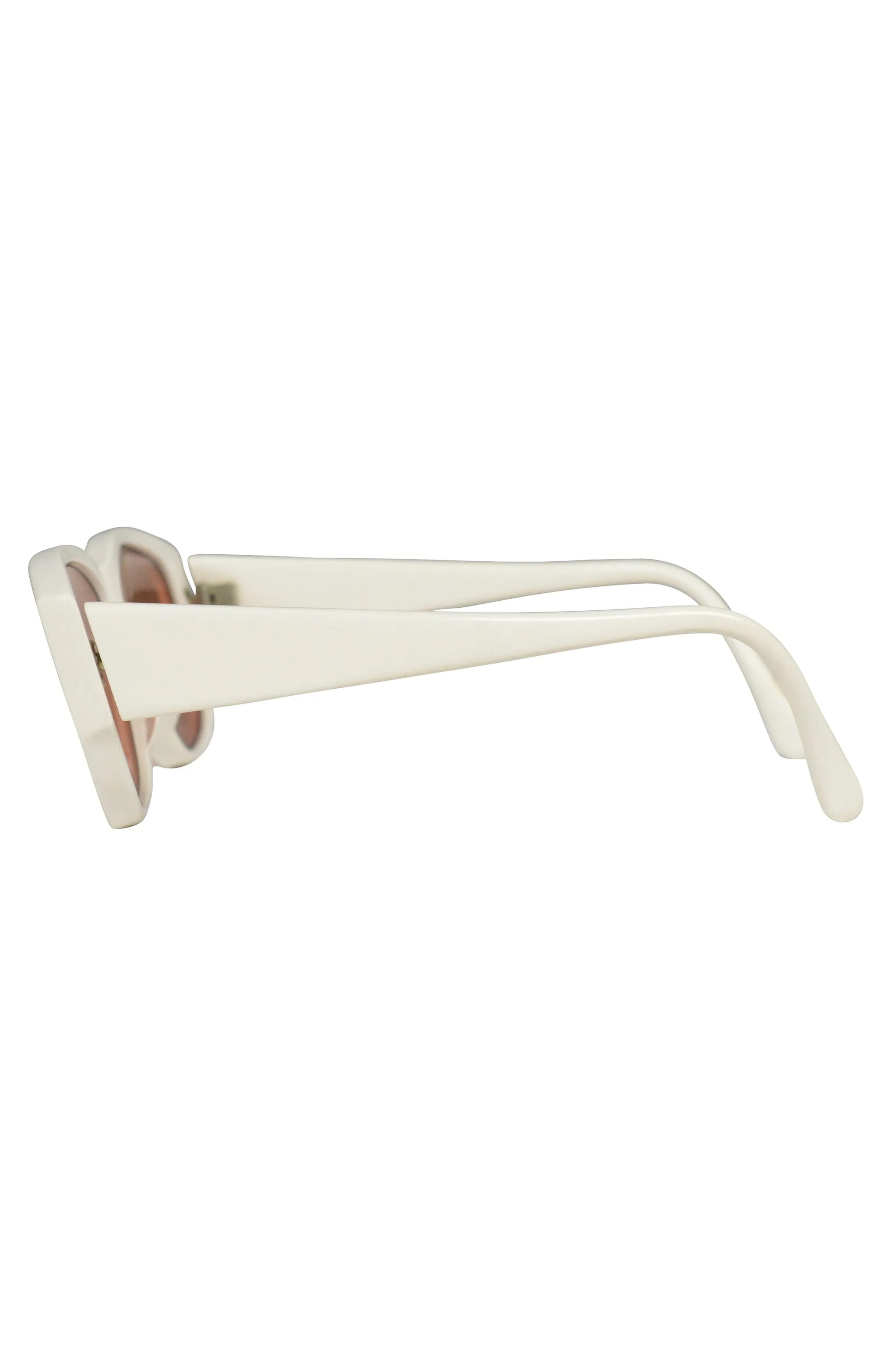 ALAIA WHITE SUNGLASSES WITH PEACH TINTED LENSES