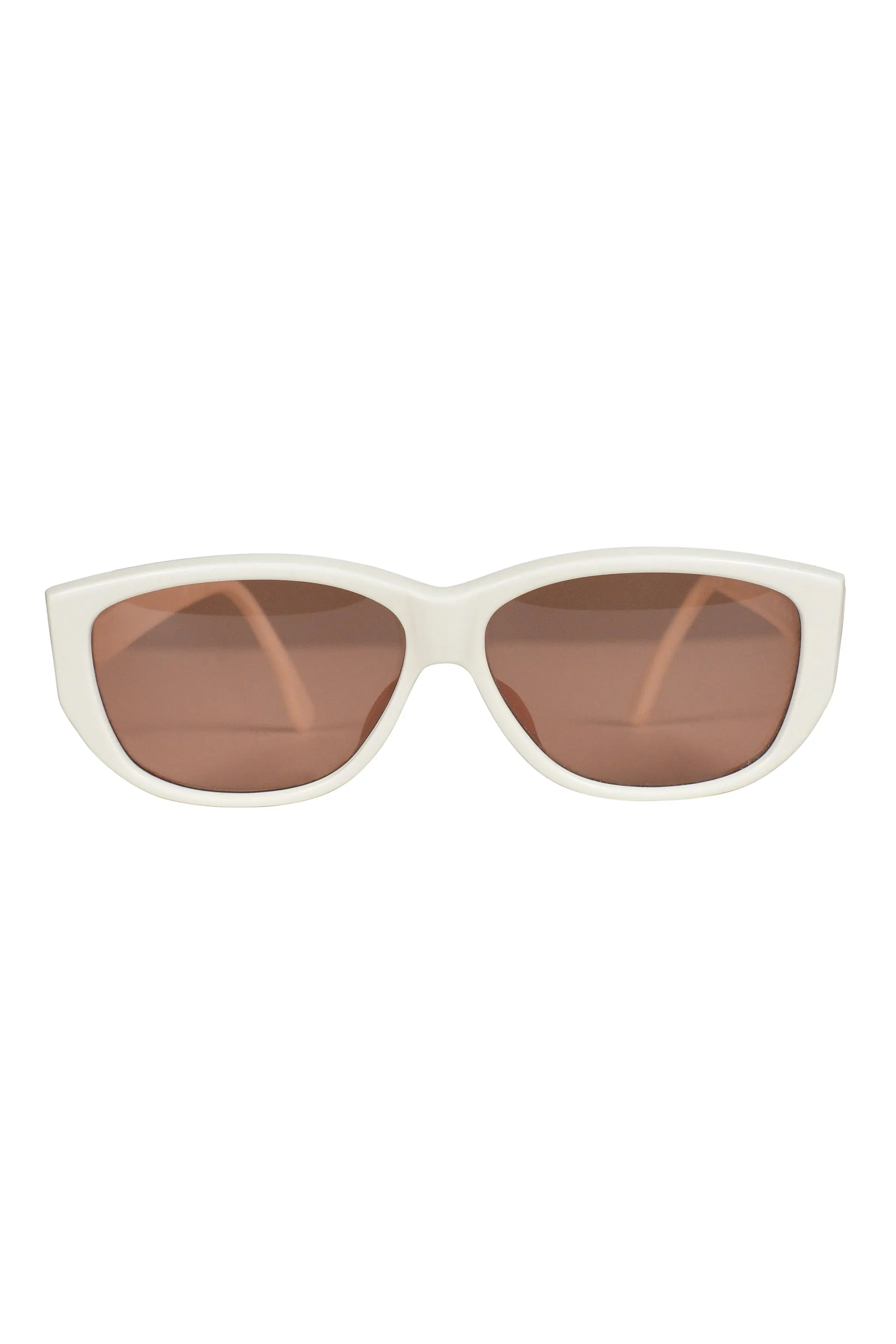 ALAIA WHITE SUNGLASSES WITH PEACH TINTED LENSES