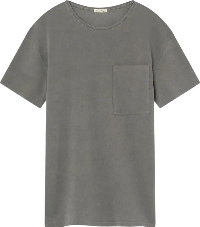 American Vintage Grey Pocket Detail Organic Cotton T-shirt UK M