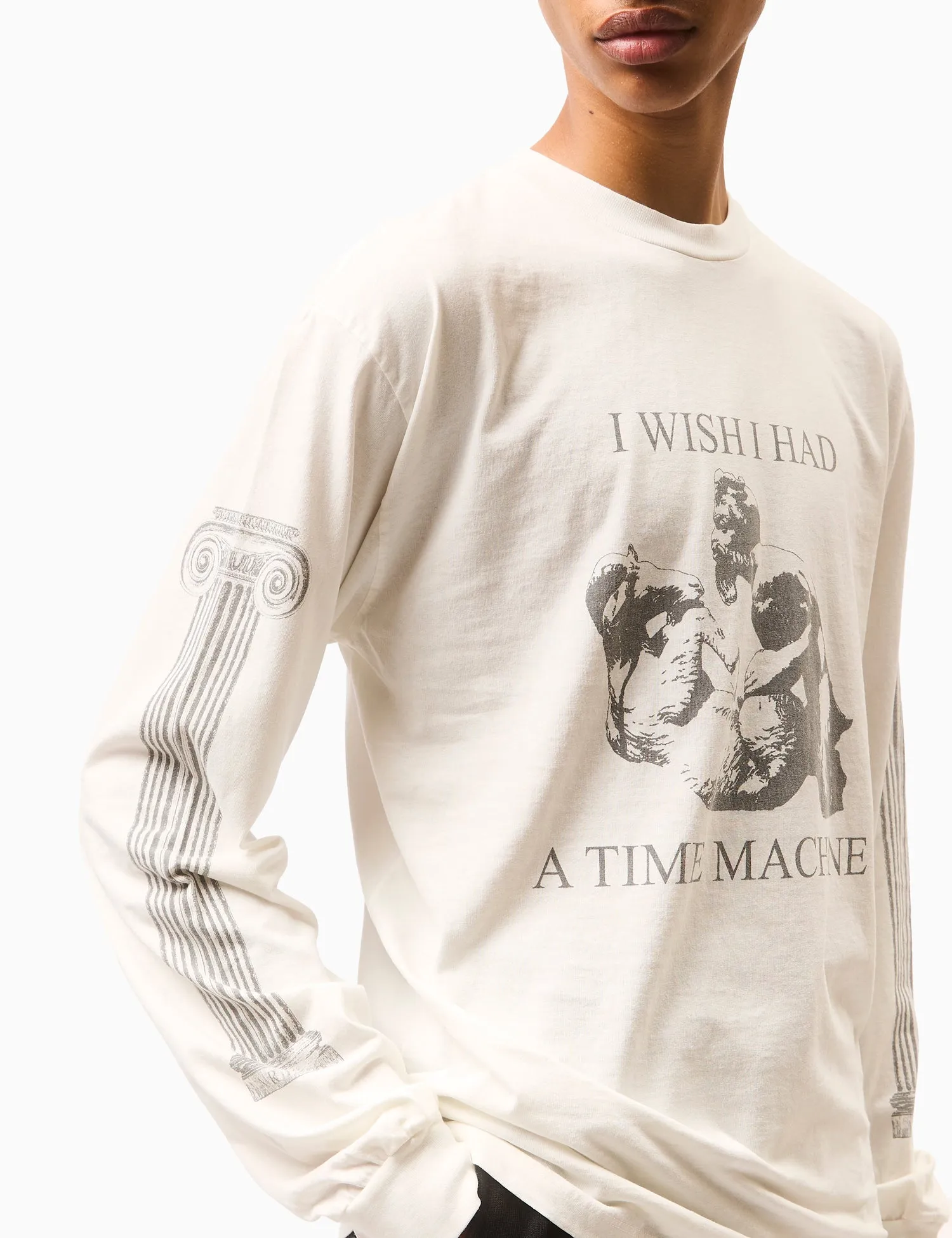 Aries Time Machine Long Sleeve T-Shirt - Ecru