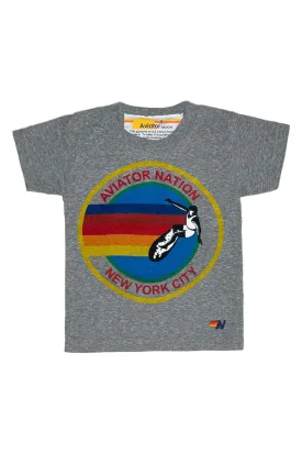 AVIATOR NATION NEW YORK CITY KIDS TEE - HEATHER