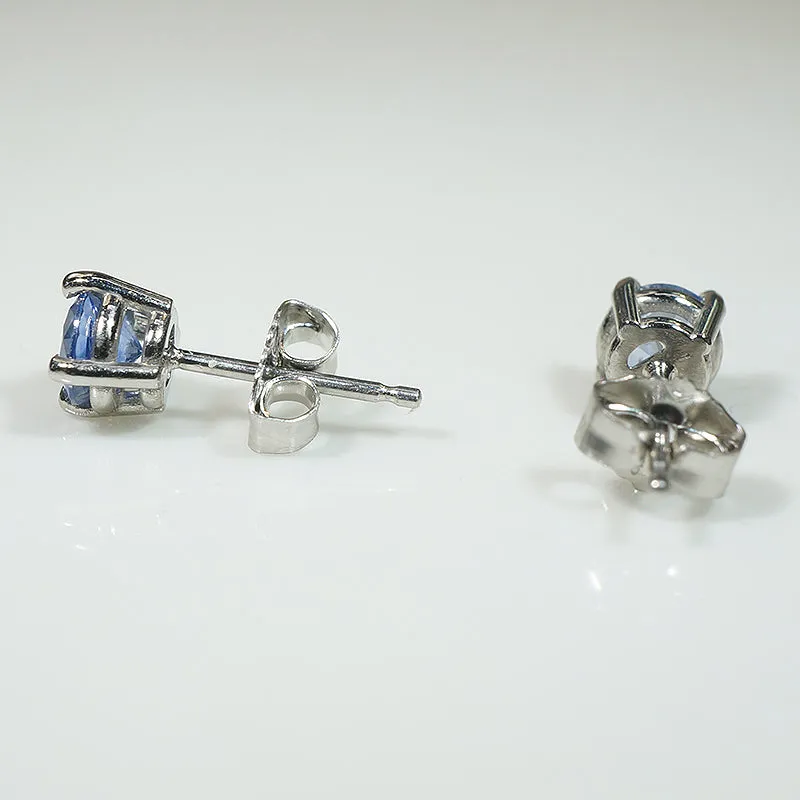 Baby Blues .84tcw Sapphire Stud Earrings in Platinum