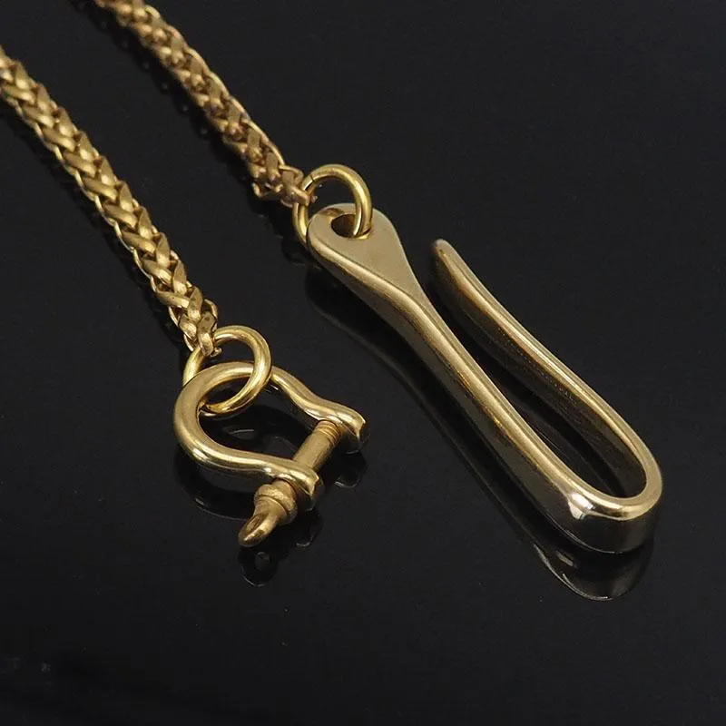 Badass Brass Gold 18'' Biker Wallet Chain Key Chain Wallet Chain Pants Chain For Men