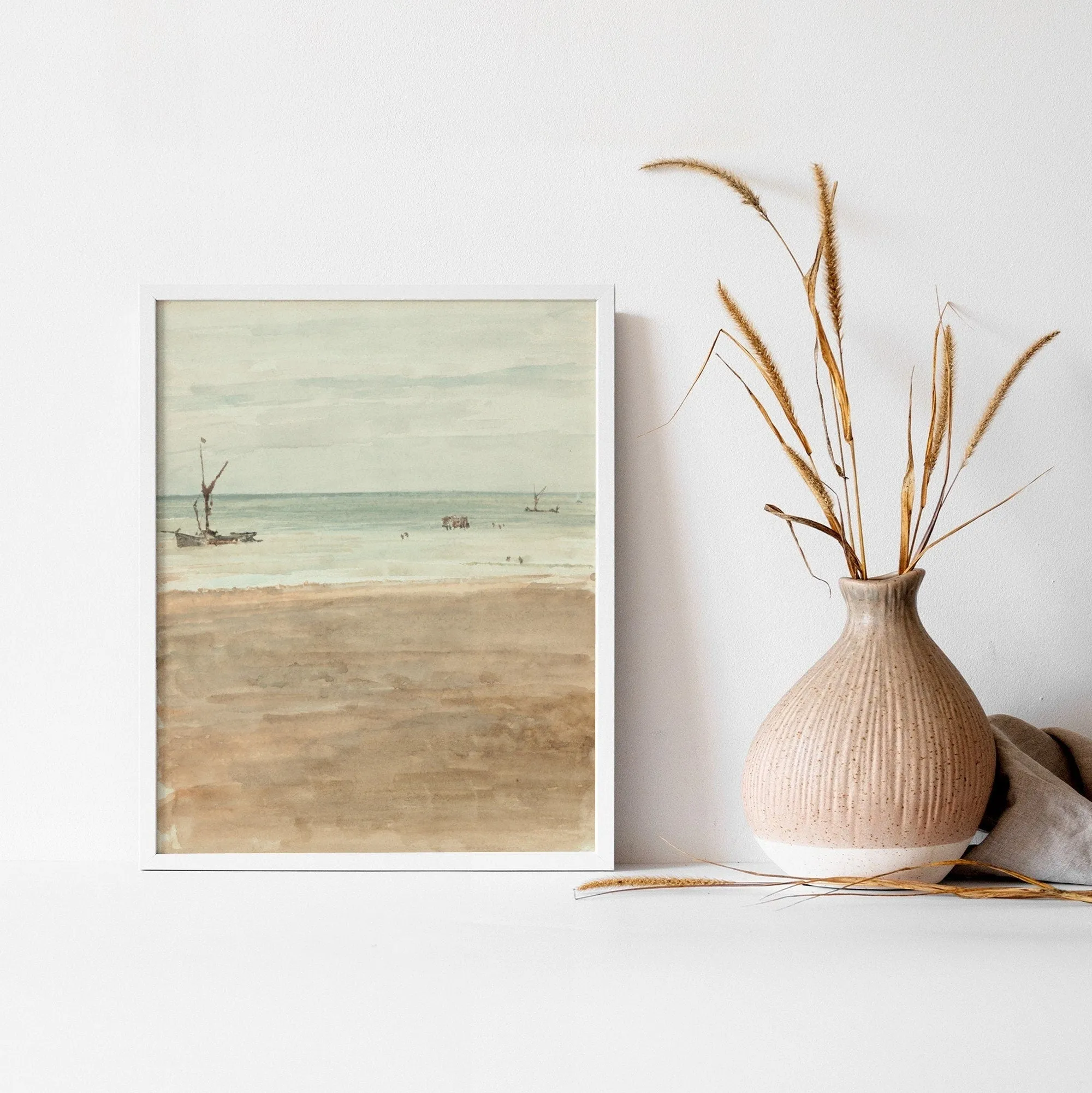 Beach Waves Vintage Coastal Wall Art