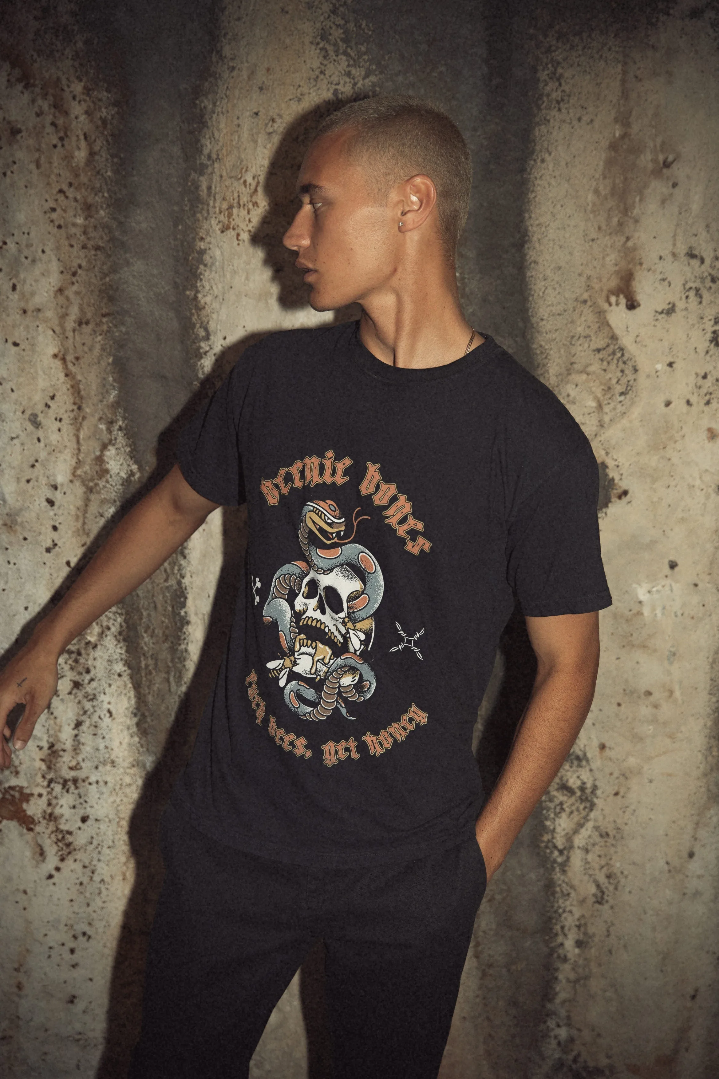 Bernie Bones Tee - Vintage Black