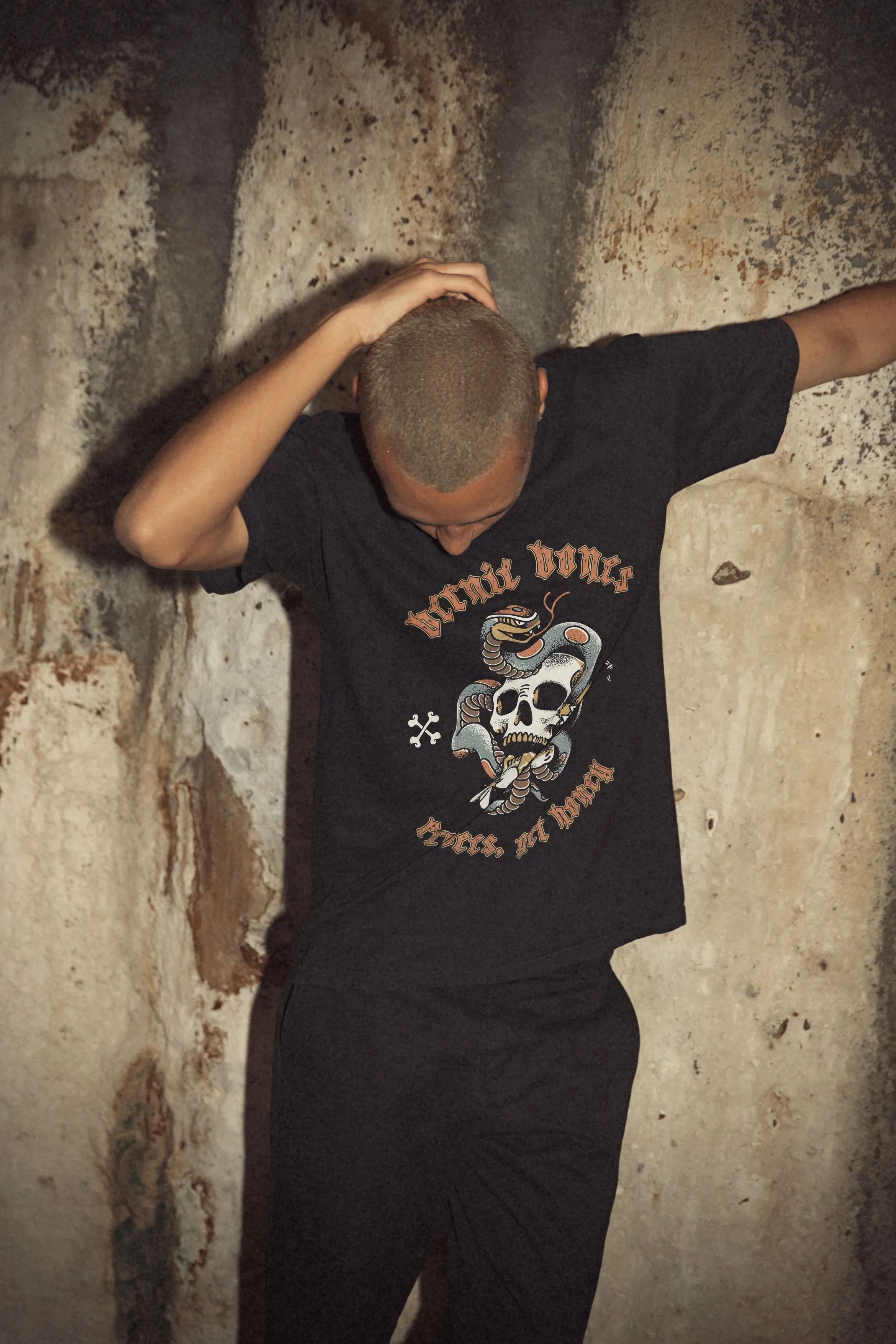 Bernie Bones Tee - Vintage Black