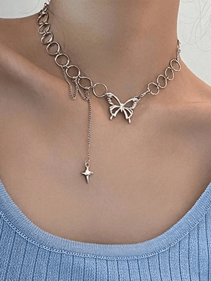 BerryBetty - Butterfly Star Decor Choker Necklace