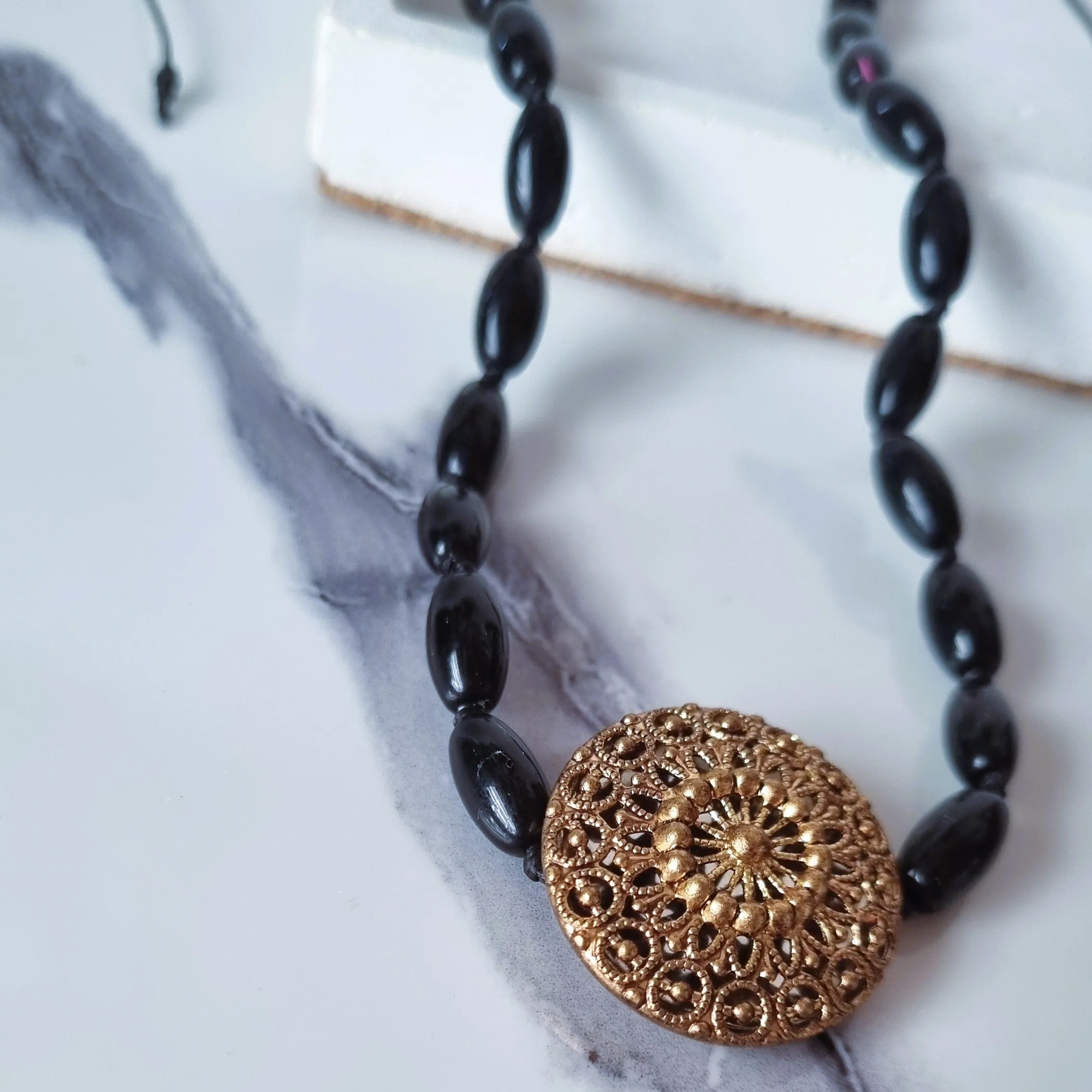 Black beaded choker