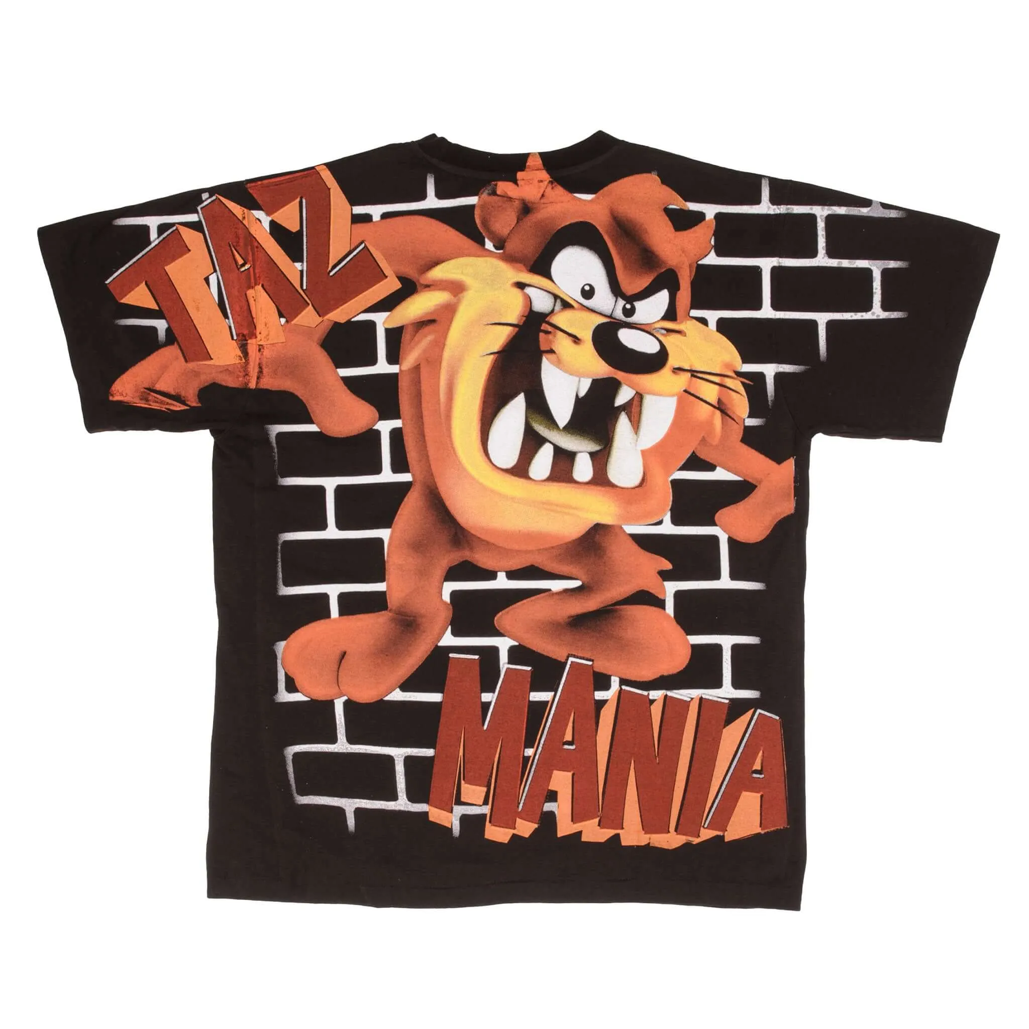 BOOTLEG ALL OVER PRINT LOONEY TUNES TAZ MANIA TEE SHIRT SIZE XL SINGLE STITCH