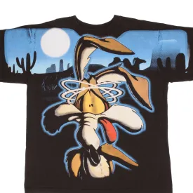 BOOTLEG ALL OVER PRINT LOONEY TUNES WILE E COYOTE TEE SHIRT SZE XL SINGLE STITCH