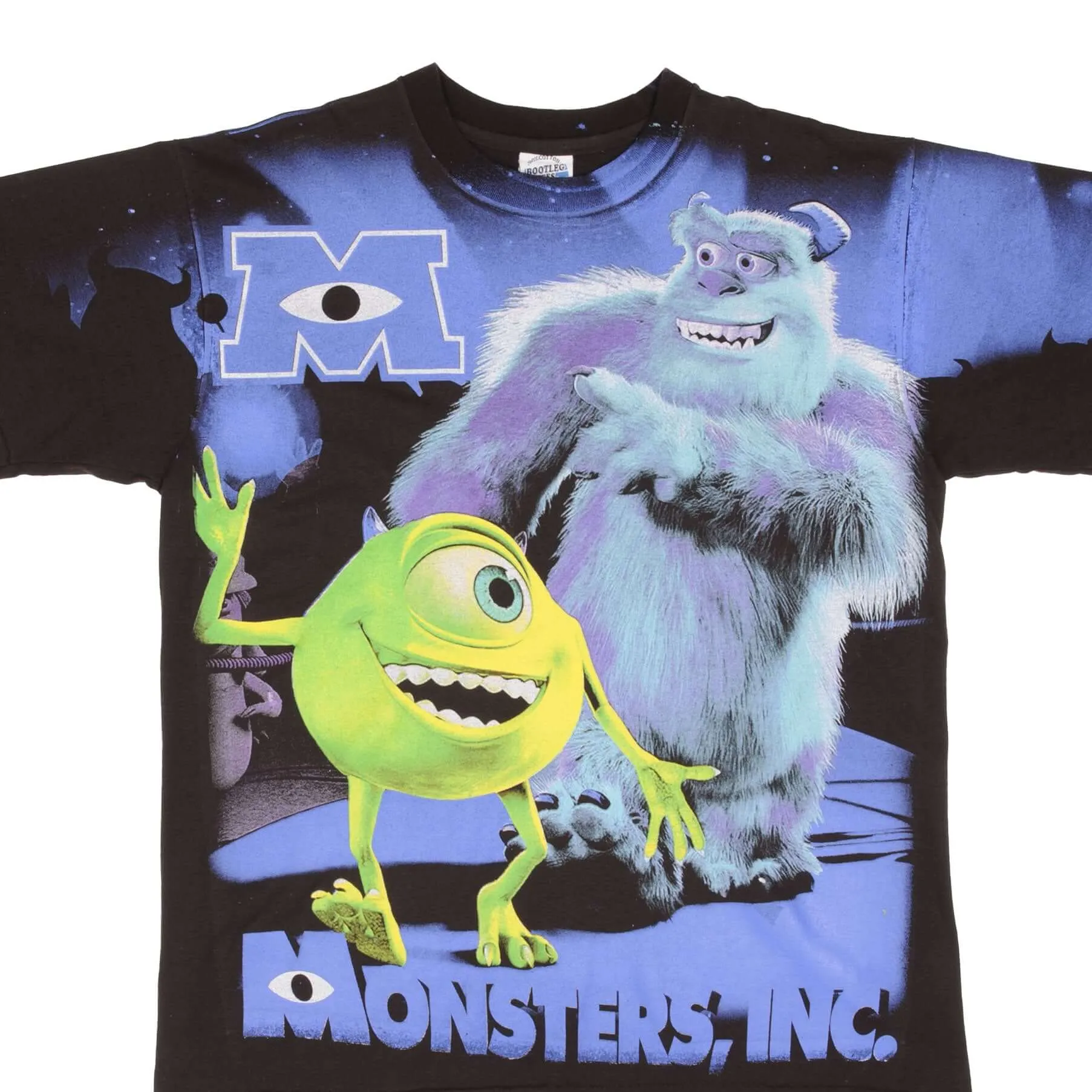 BOOTLEG ALL OVER PRINT MONSTER INC MIKE & SULLY TEE SHIRT SIZE LARGE