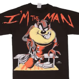 BOOTLEG ALL OVER PRINT TAZ IM THE MAN 1996 TEE SHIRT SIZE XL SINGLE STITCH