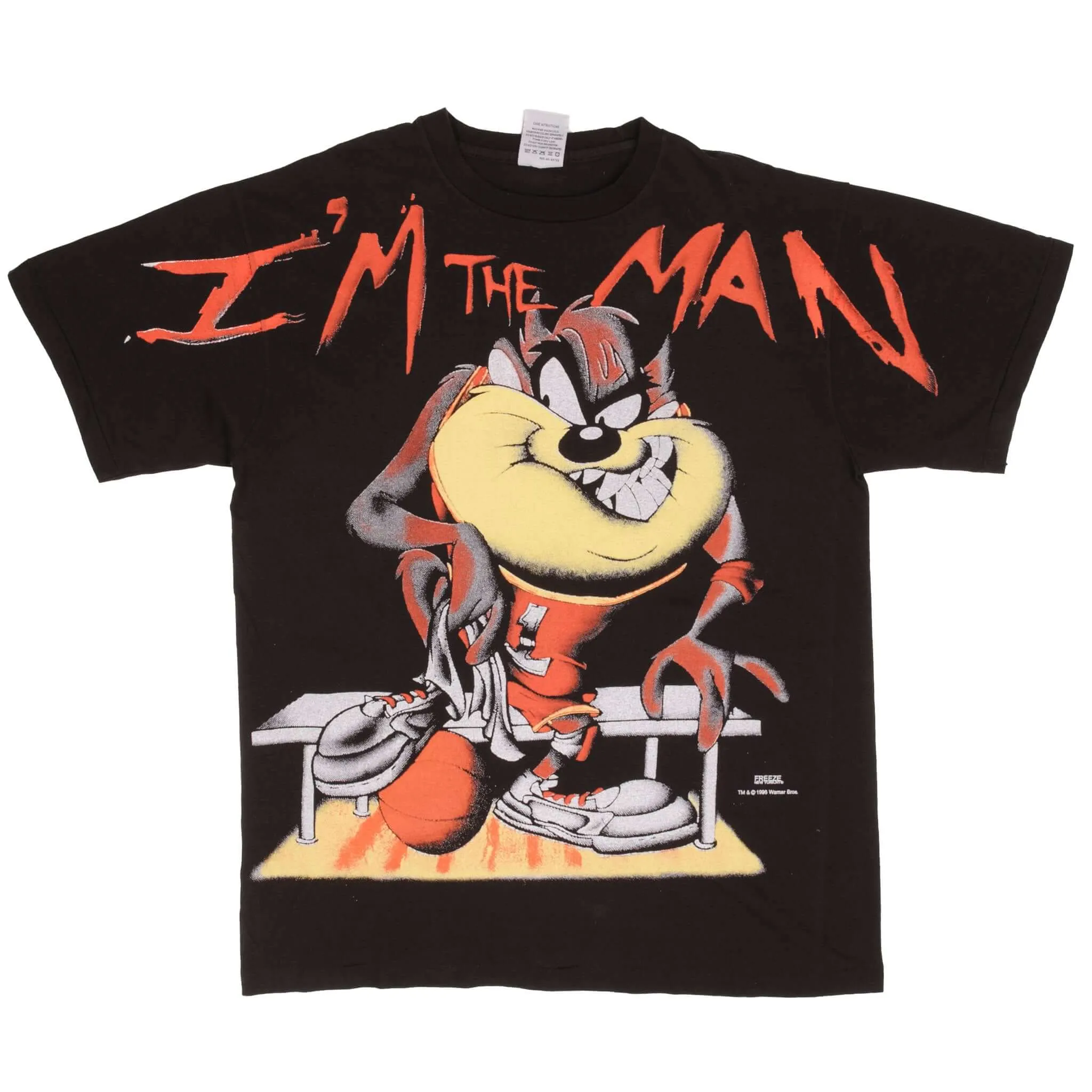 BOOTLEG ALL OVER PRINT TAZ IM THE MAN 1996 TEE SHIRT SIZE XL SINGLE STITCH