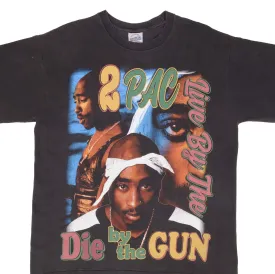 BOOTLEG RAP TEE SHIRT 2PAC TUPAC LIVE DIE BYTHE GUN SIZE XL SINGLE STITCH