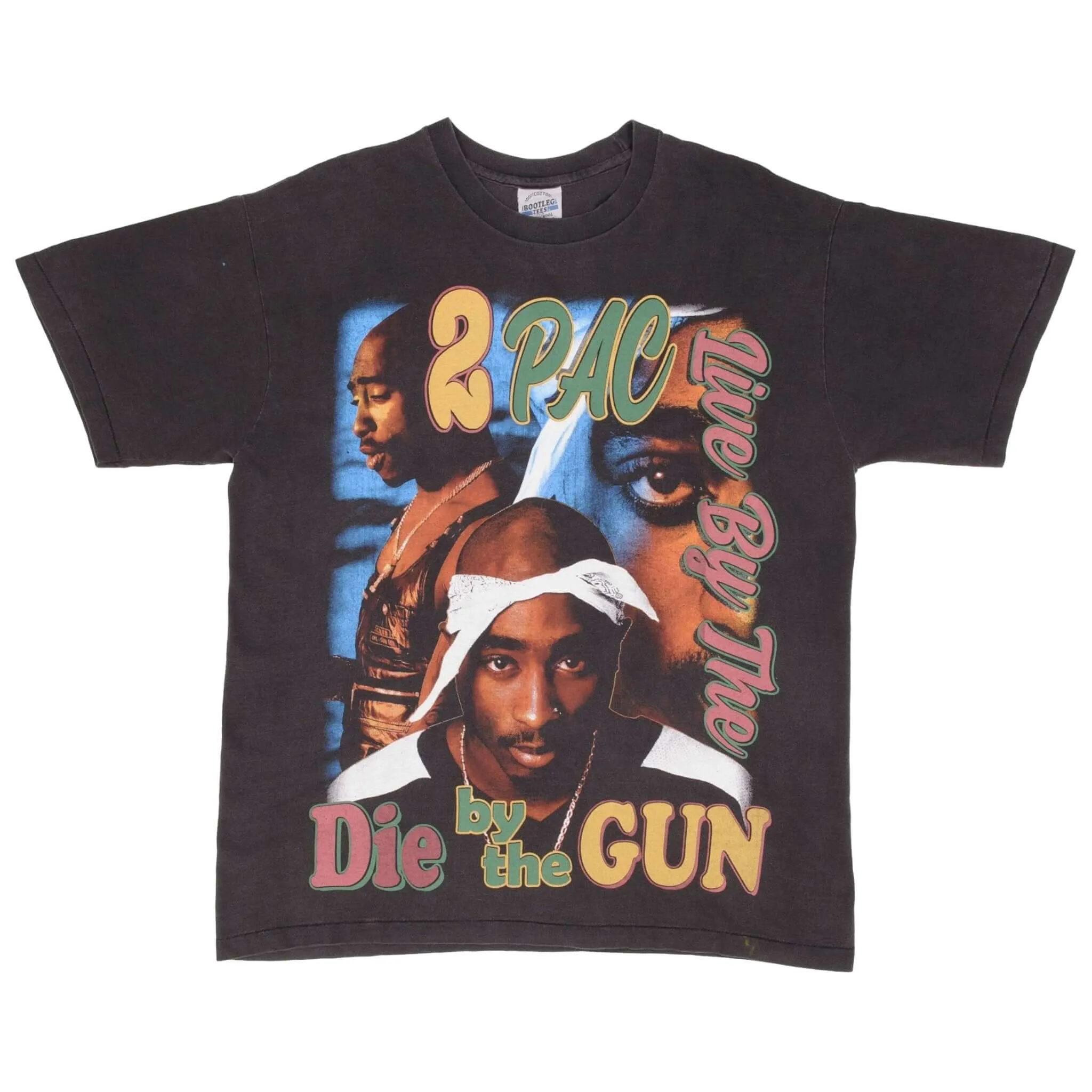 BOOTLEG RAP TEE SHIRT 2PAC TUPAC LIVE DIE BYTHE GUN SIZE XL SINGLE STITCH