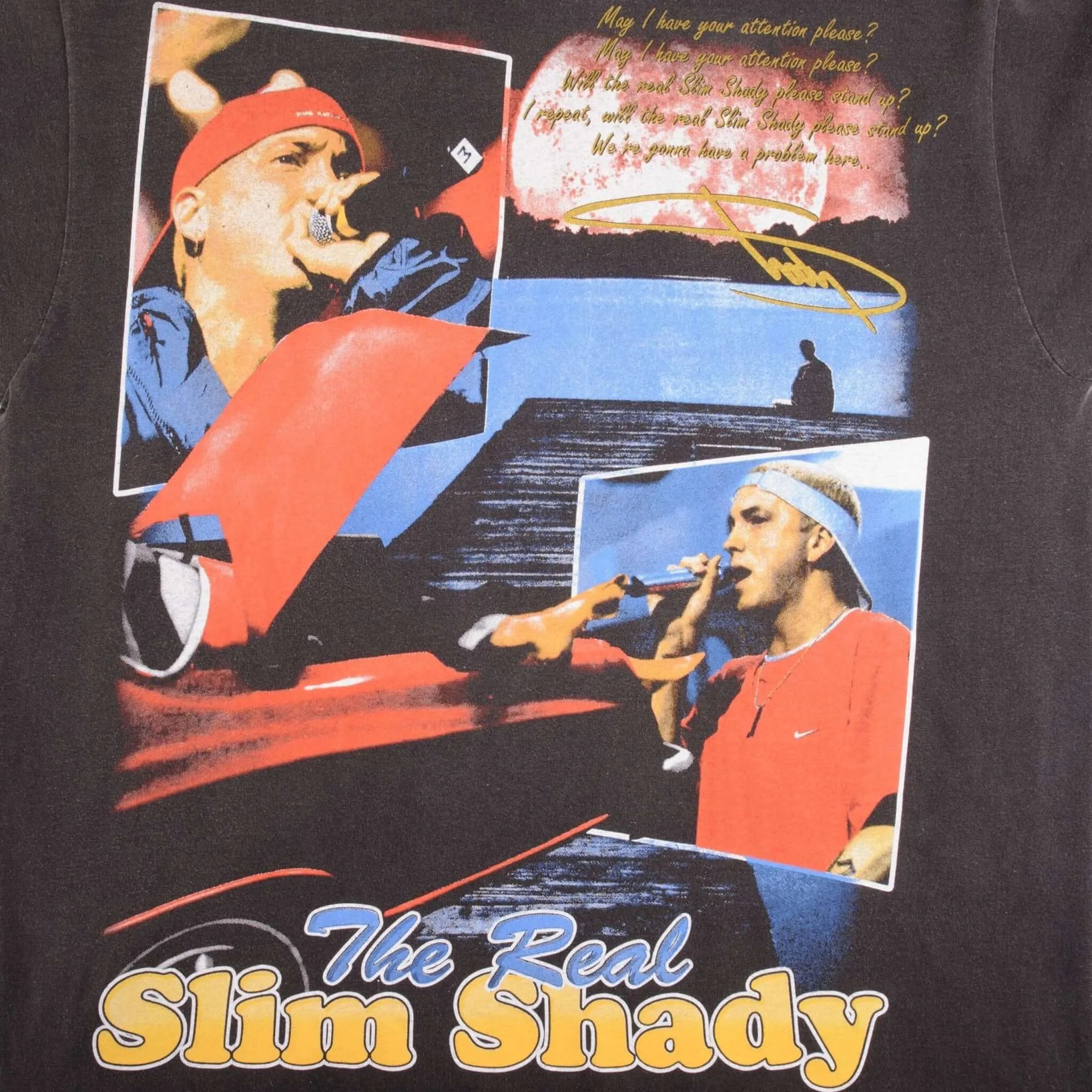 BOOTLEG RAP TEE SHIRT EMINEM WHEN IM GONE SUPERMAN SIZE XL SINGLE STITCH