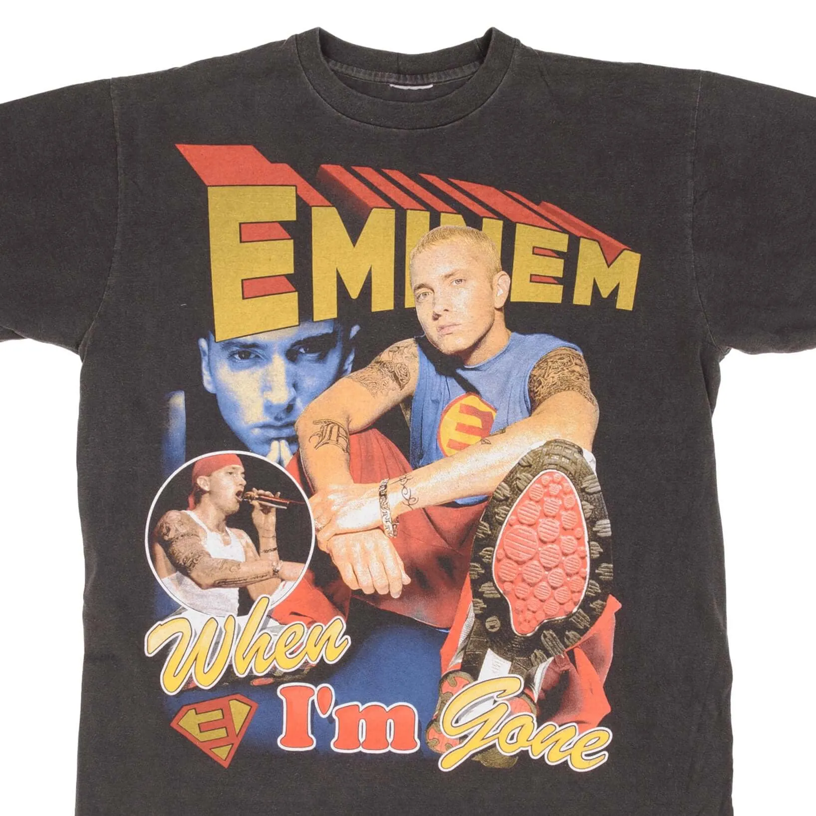 BOOTLEG RAP TEE SHIRT EMINEM WHEN IM GONE SUPERMAN SIZE XL SINGLE STITCH