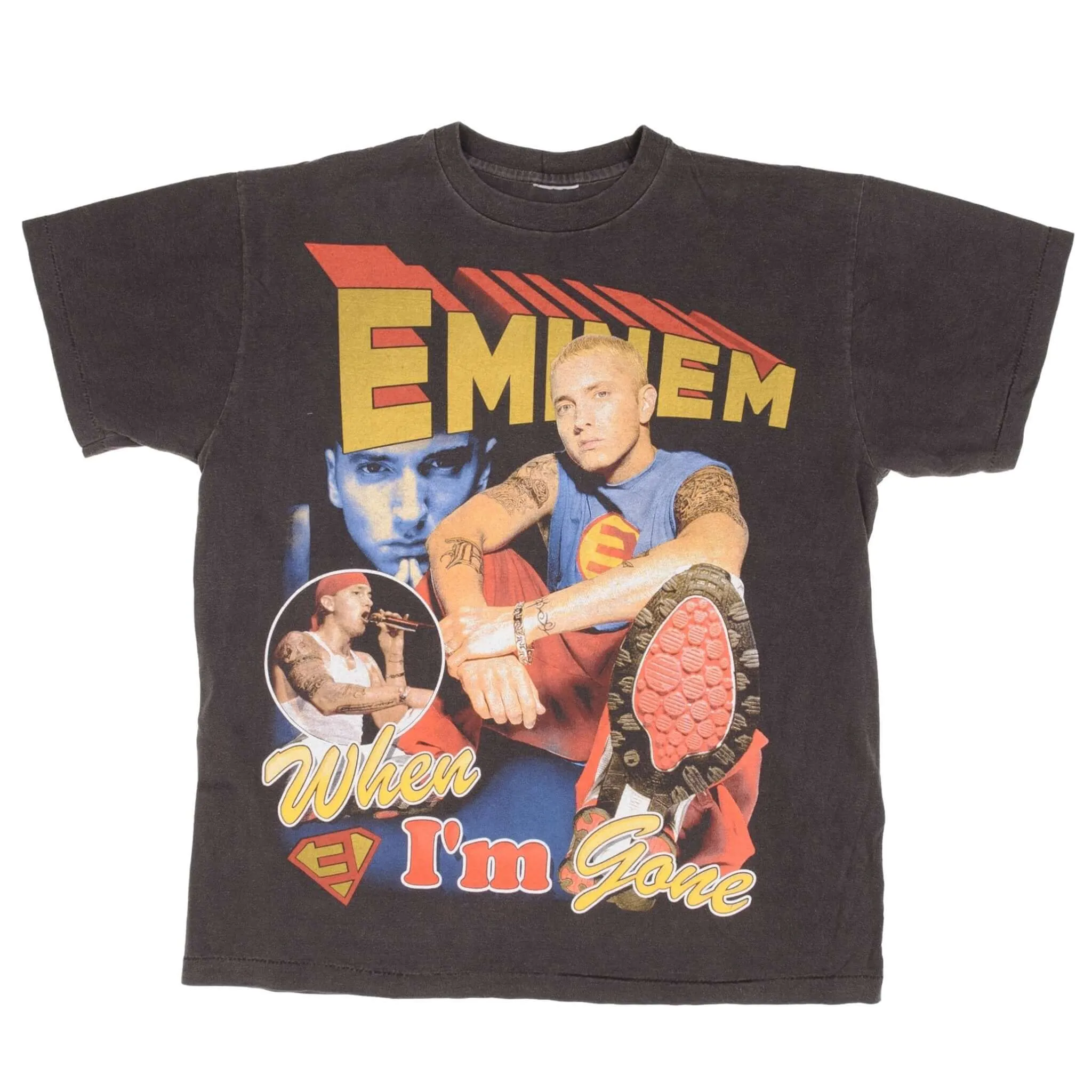 BOOTLEG RAP TEE SHIRT EMINEM WHEN IM GONE SUPERMAN SIZE XL SINGLE STITCH