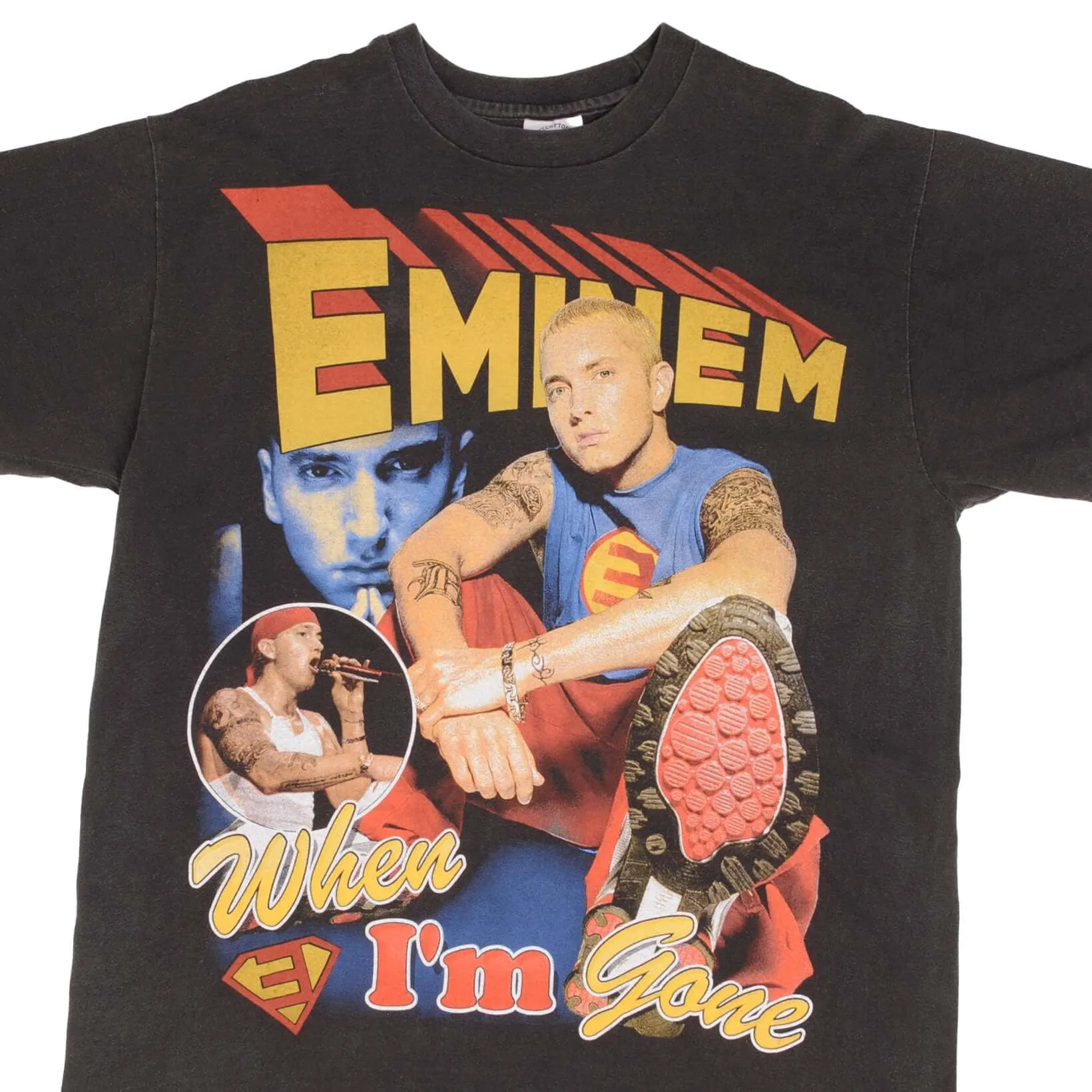 BOOTLEG RAP TEE SHIRT EMINEM WHEN IM GONE SUPERMAN SIZE XL SINGLE STITCH