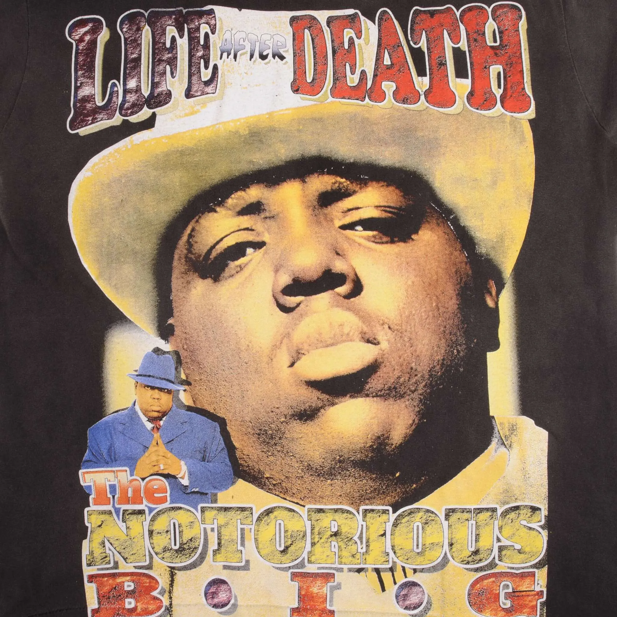 BOOTLEG RAP TEE SHIRT THE NOTORIOUS BIG LIFE AFTER DEATH SIZE XL SINGLE STITCH