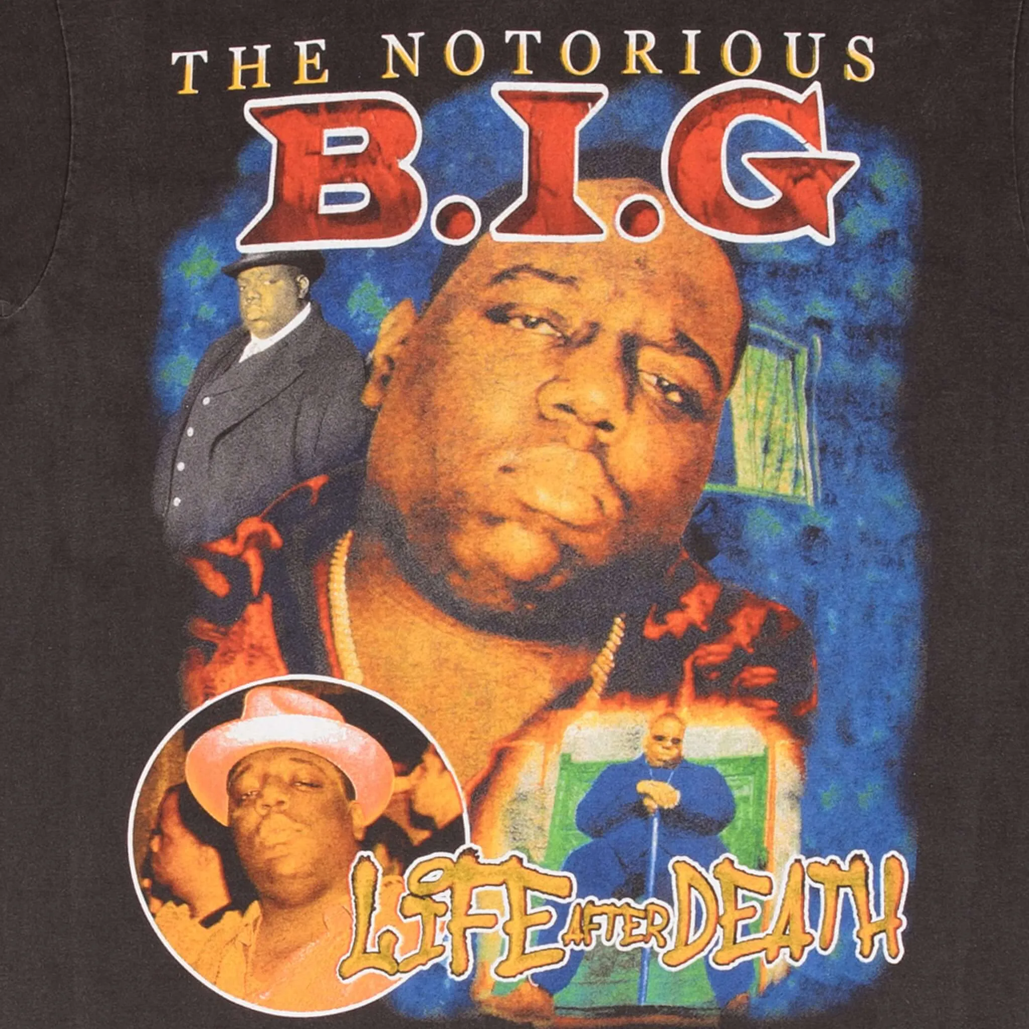 BOOTLEG RAP TEE SHIRT THE NOTORIOUS BIG NO MONEY NO PROBLEMS LARGE SINGLE STITCH