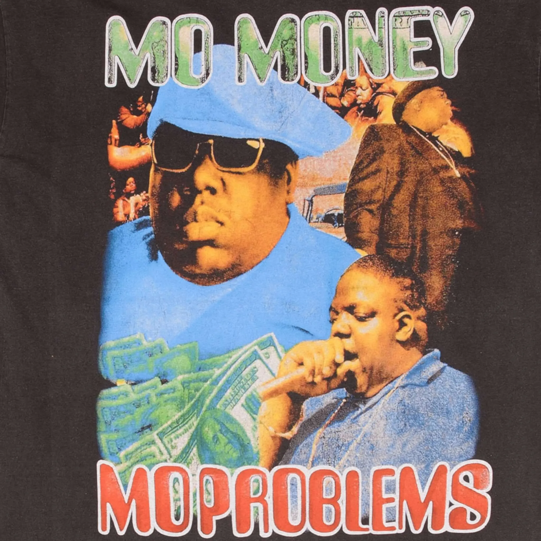 BOOTLEG RAP TEE SHIRT THE NOTORIOUS BIG NO MONEY NO PROBLEMS LARGE SINGLE STITCH