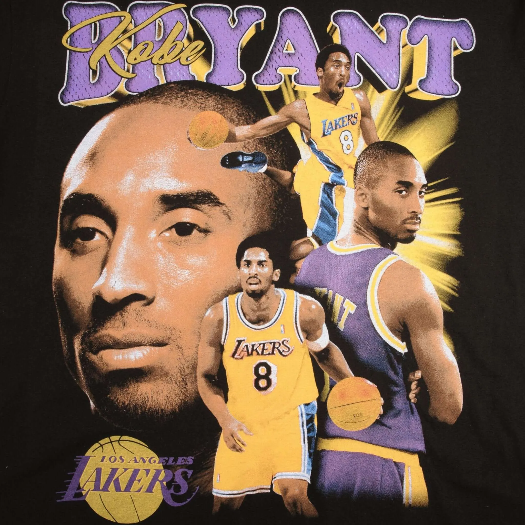 BOOTLEG TEE SHIRT NBA KOBE BRYANT LOS ANGELES LAKERS SIZE XL SINGLE STITCH