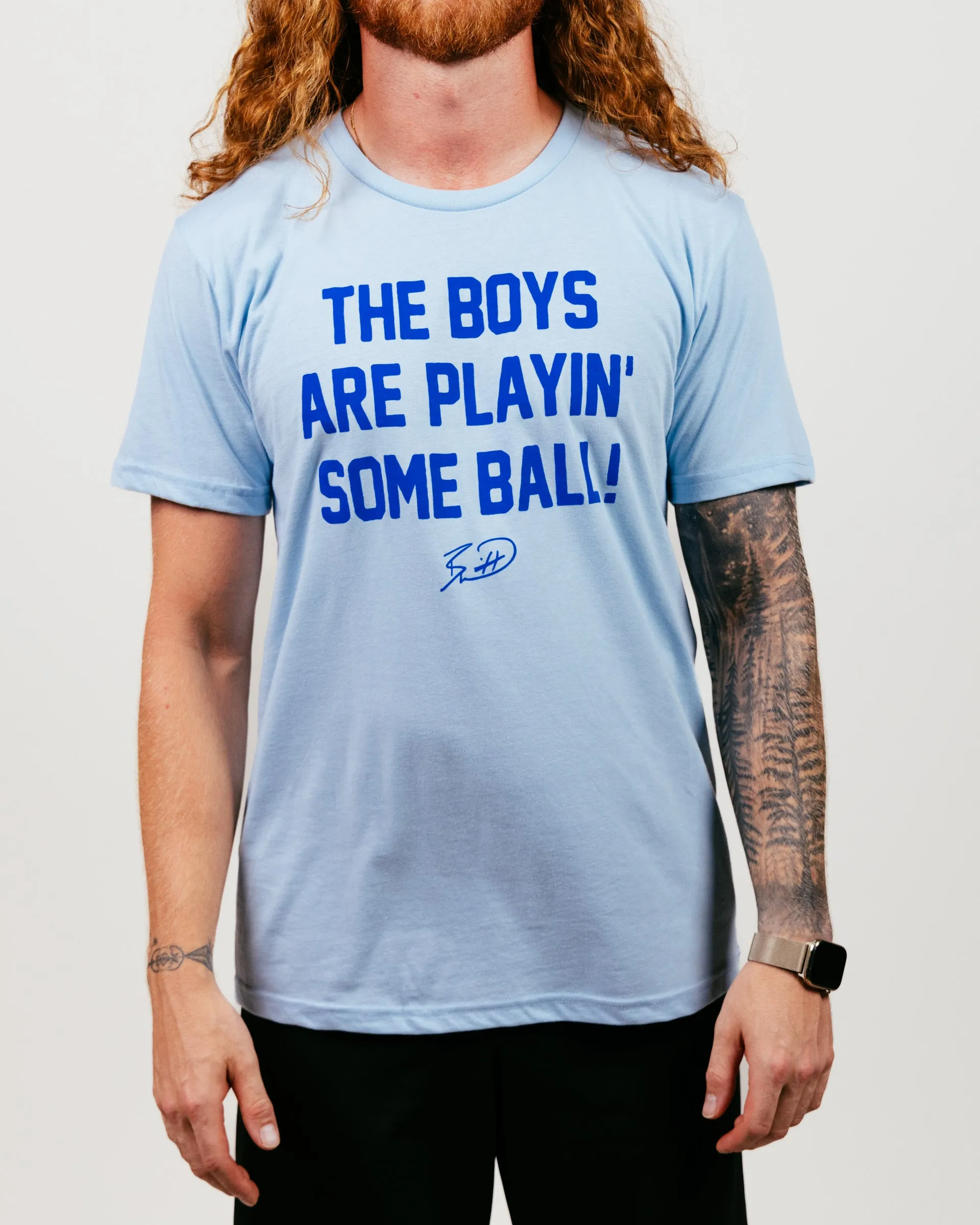 Boys Are Playin' Some Ball Powder Blue T-Shirt