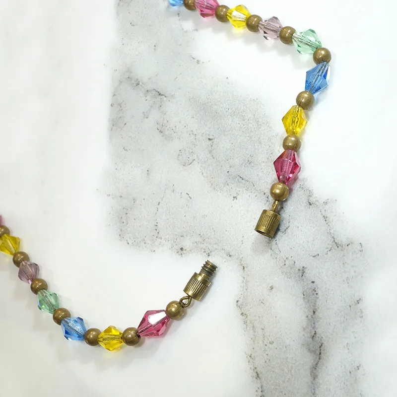 Cheerful Sparkly Rainbow Bead Necklace