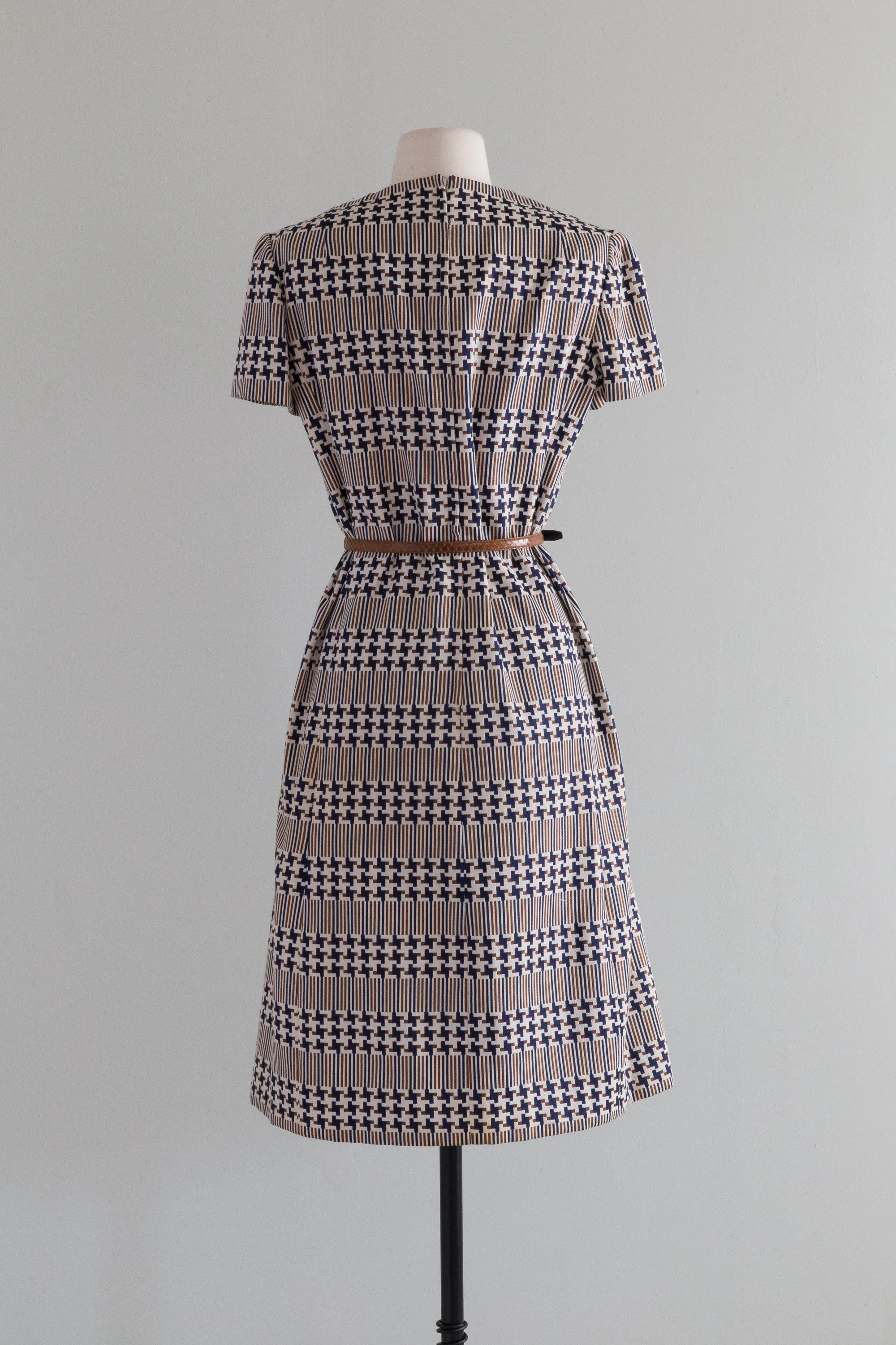 Chic 1960's Mod Dress Set From Neiman Marcus By Abe Schrader / ML