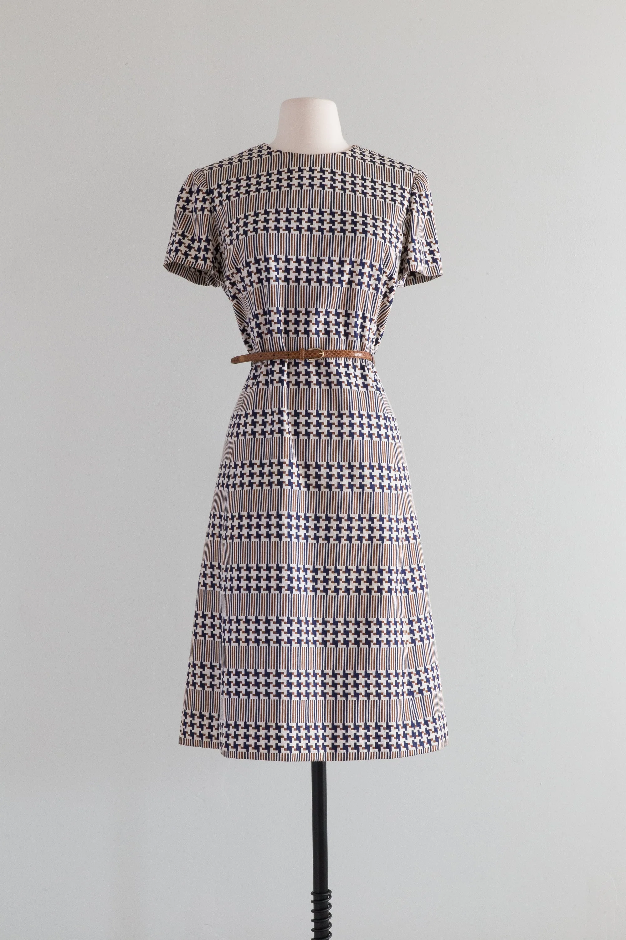 Chic 1960's Mod Dress Set From Neiman Marcus By Abe Schrader / ML