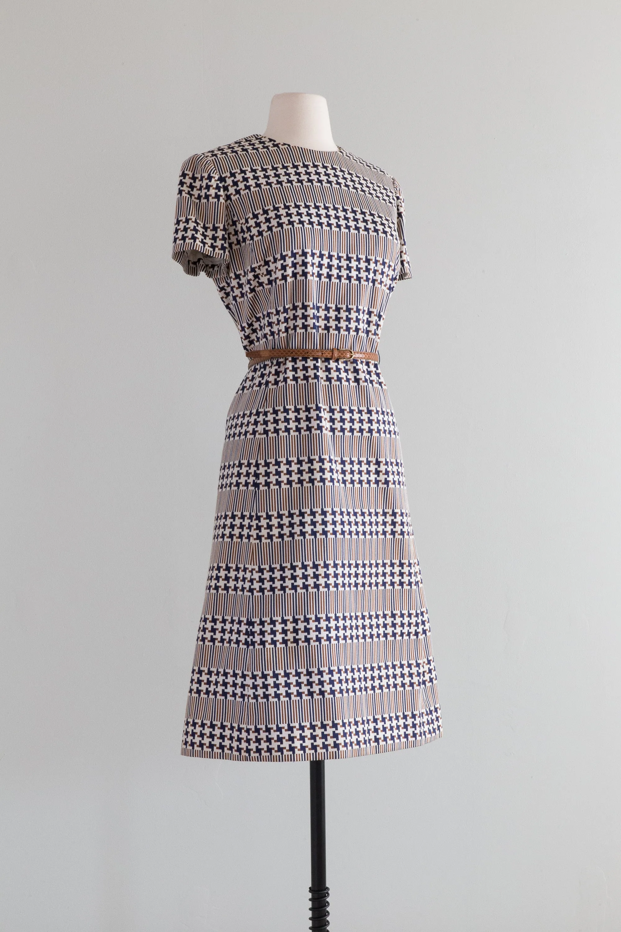 Chic 1960's Mod Dress Set From Neiman Marcus By Abe Schrader / ML