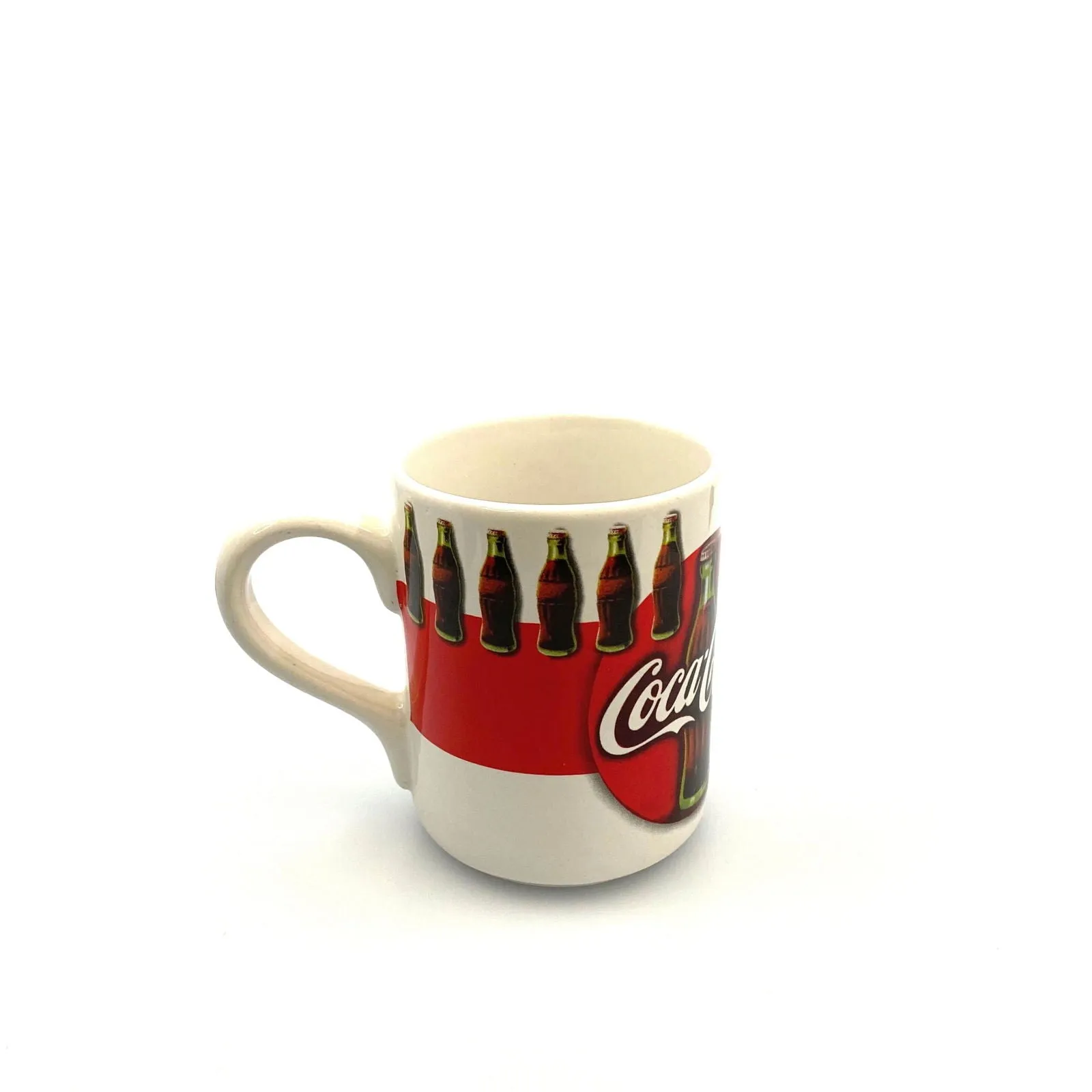 Coca-Cola Large Logo Red White Ceramic Coffee Cup Mug 1997