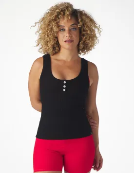 Comfort Henley Tank: Black