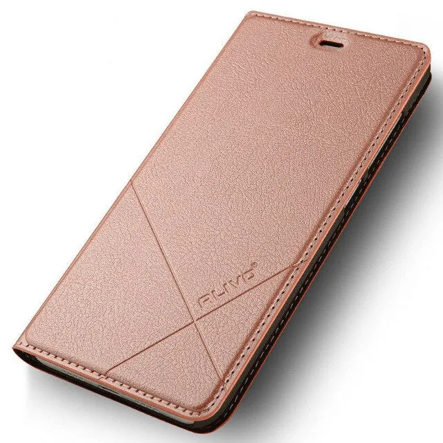 For Xiaomi Redmi 6A Case Luxury Slim series Business flip PU Leather stand cover PC Hard Material Back case for Xiaomi Redmi 6A