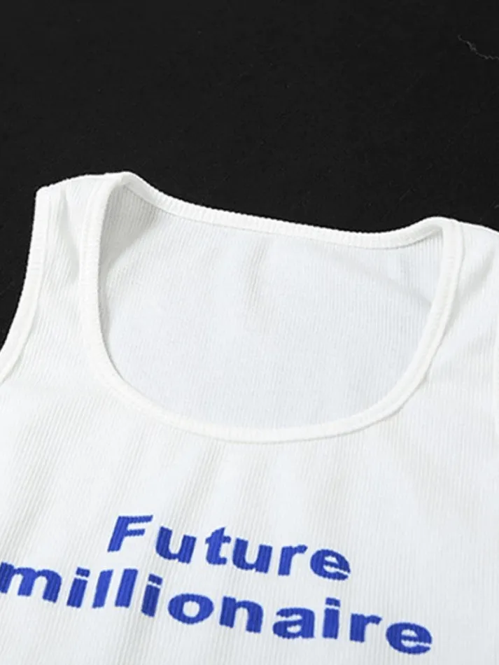 Future Millionaire Ribbed Cropped Tank Top