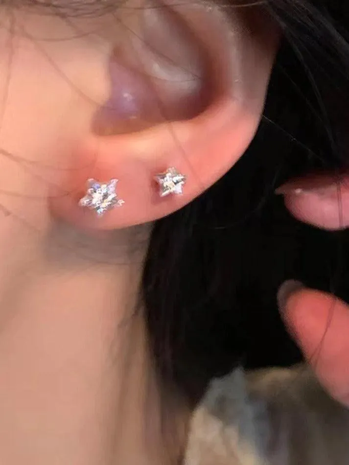 Glittering Zircon Mini Star Earring