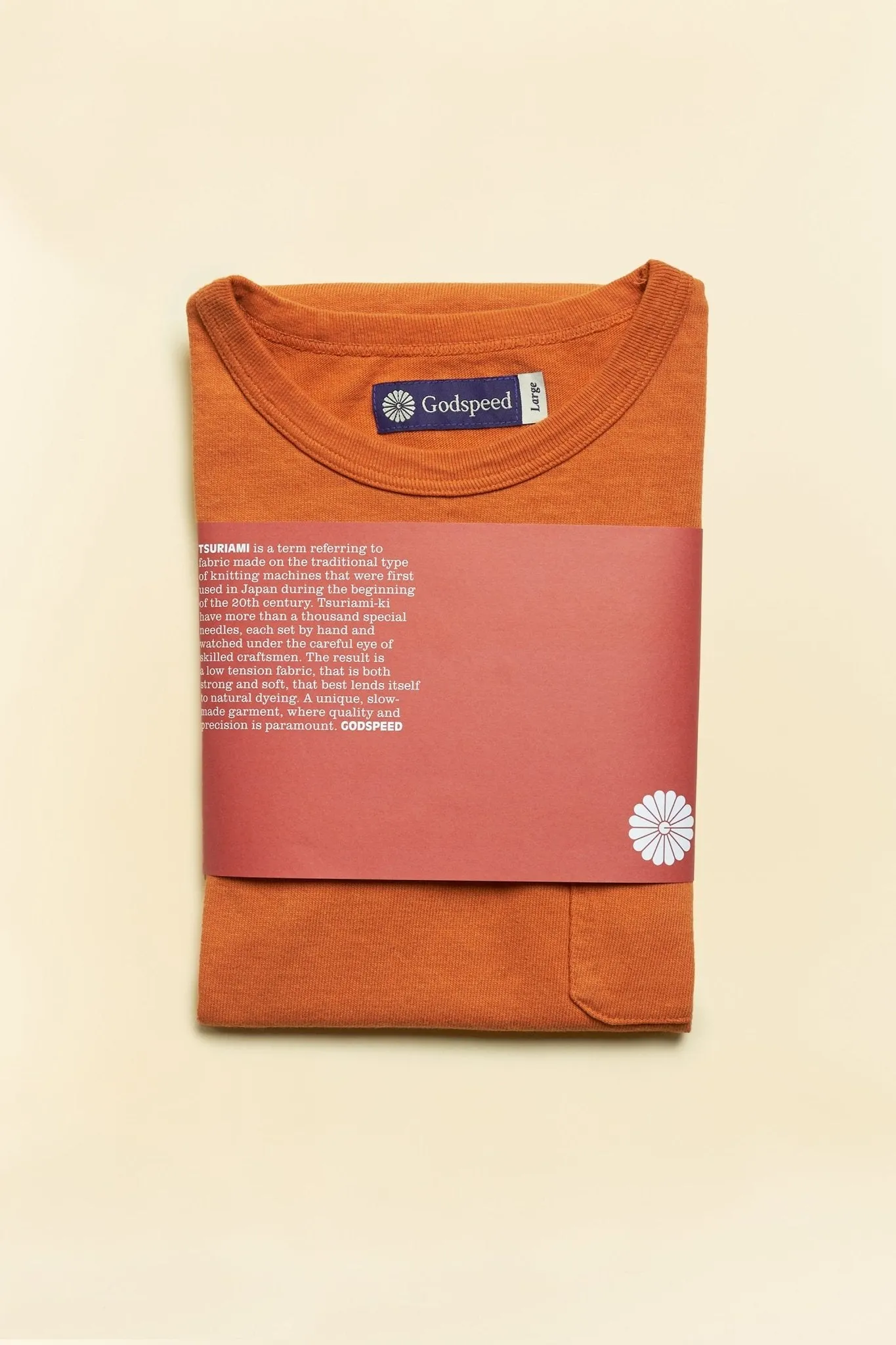 Godspeed Heavyweight Tsuriami 10oz Loopwheel Pocket T-Shirt - Orange