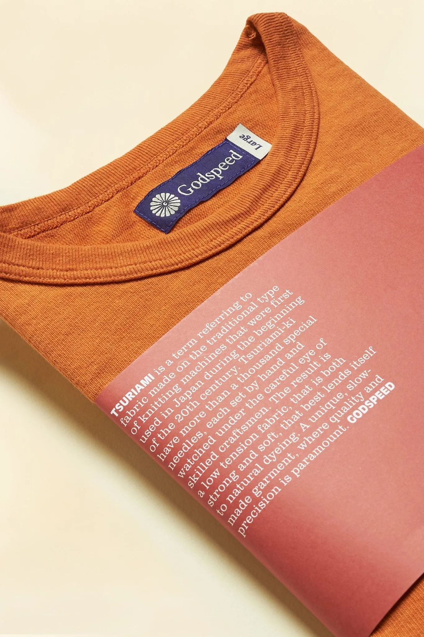 Godspeed Heavyweight Tsuriami 10oz Loopwheel Pocket T-Shirt - Orange